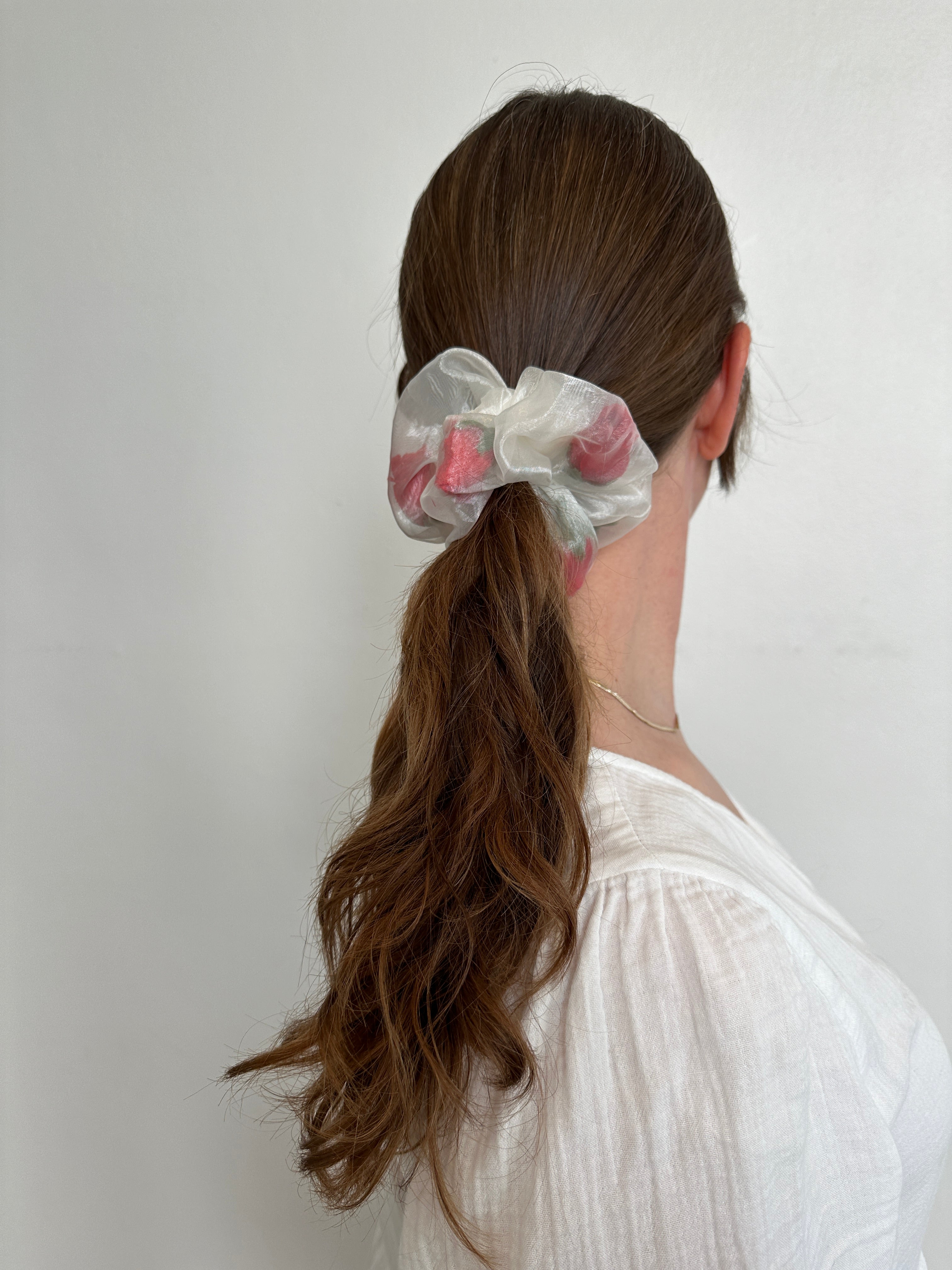 Mini Sheer Rose Stuffed Scrunchie