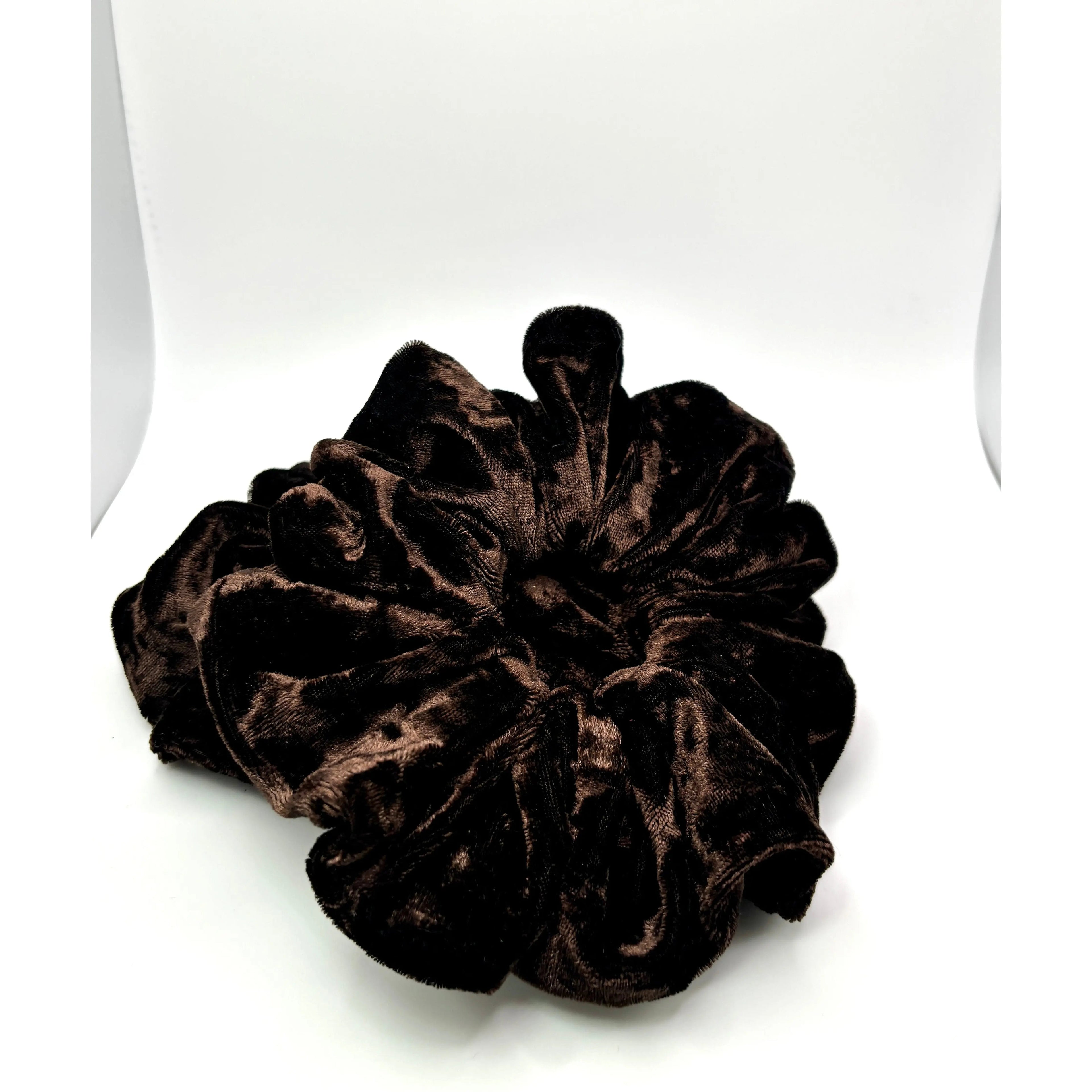 Brown Crushed Velvet Scrunchie