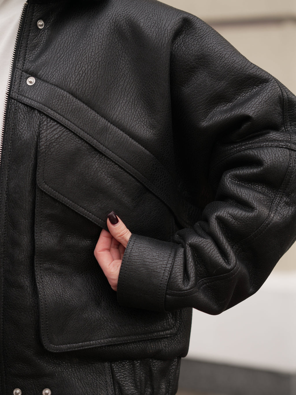Maxwell Genuine Jumbo Shearling Leather Jacket