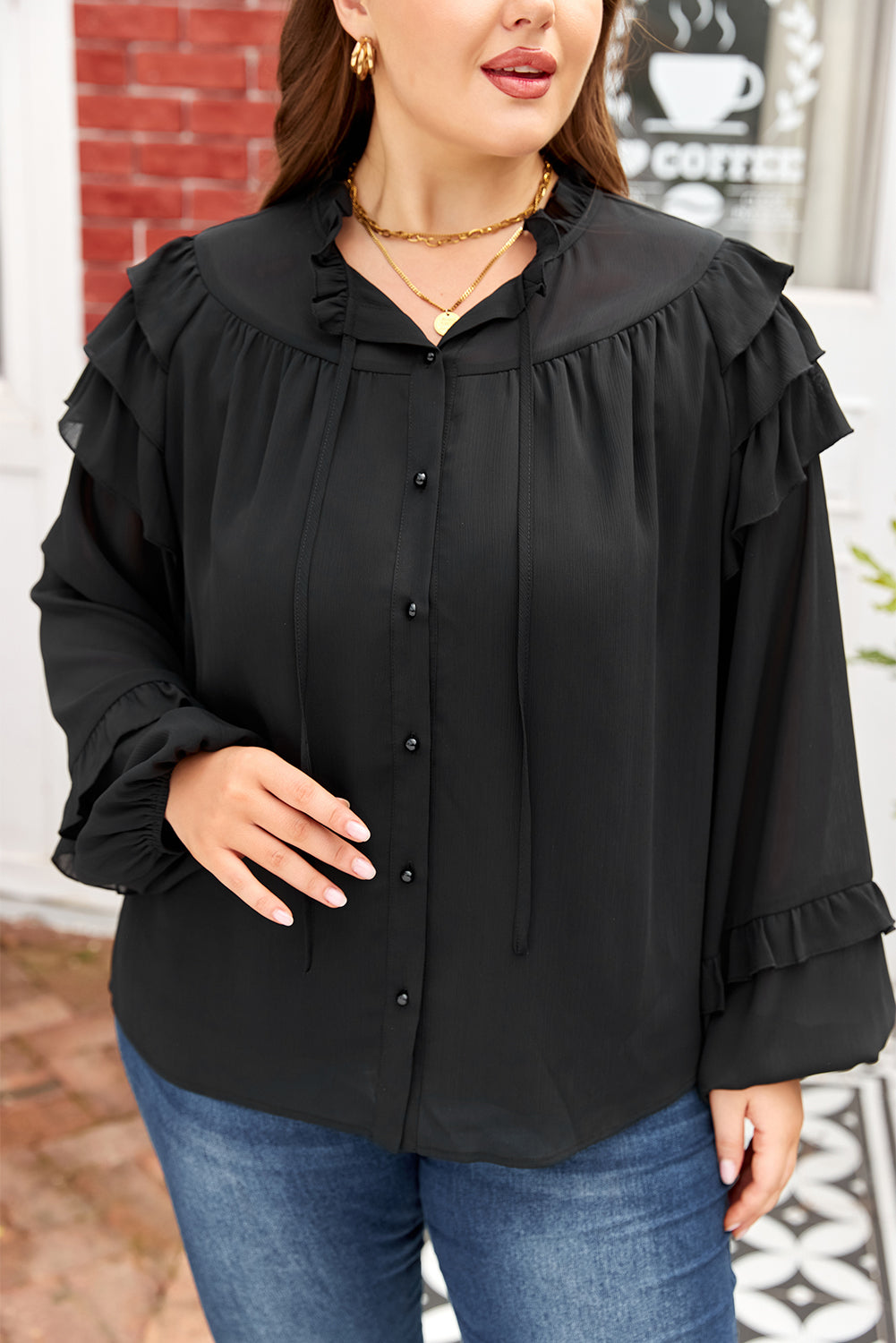 Jaycee Sleeve Chiffon Elegant  Shirt
