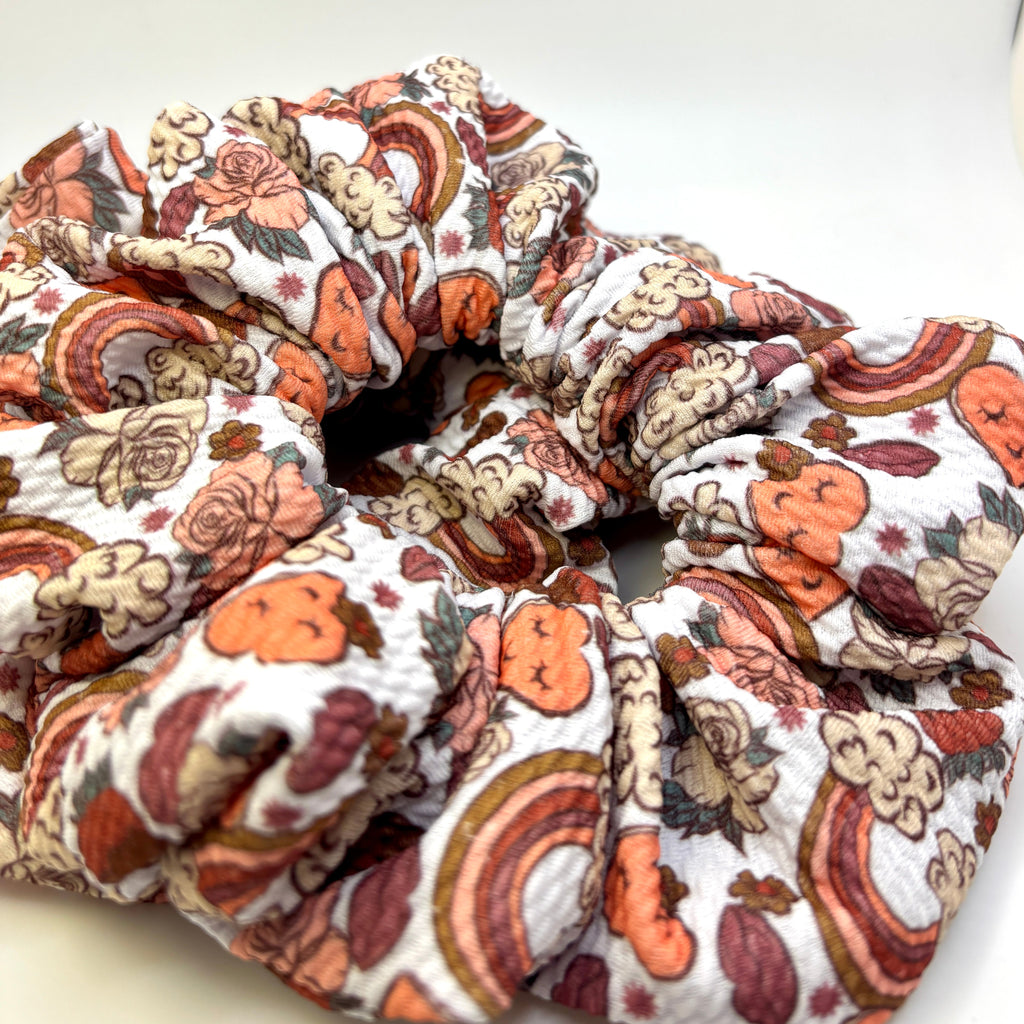 Summer Floral Rainbow Bullet Scrunchie