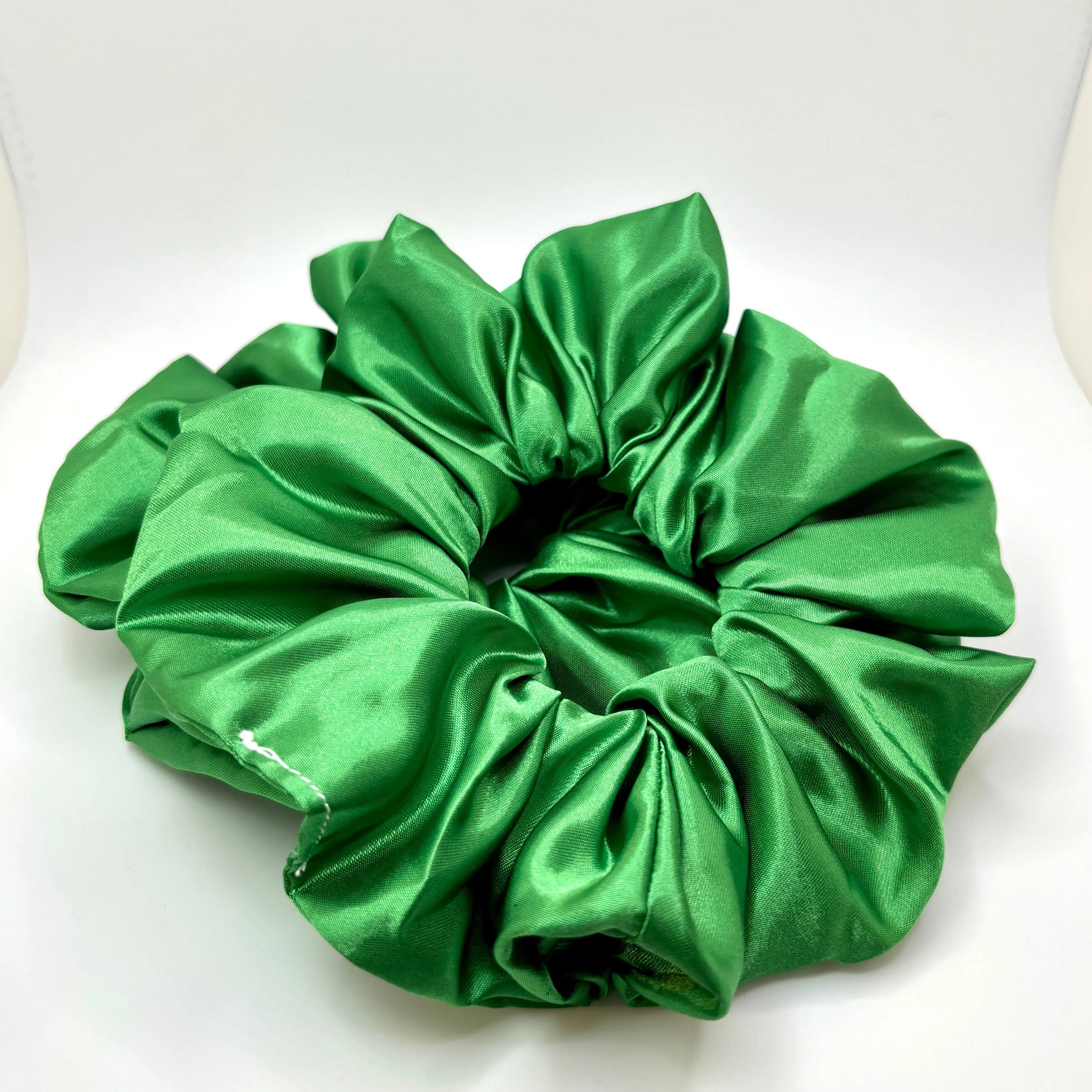 Green Silk Scrunchie