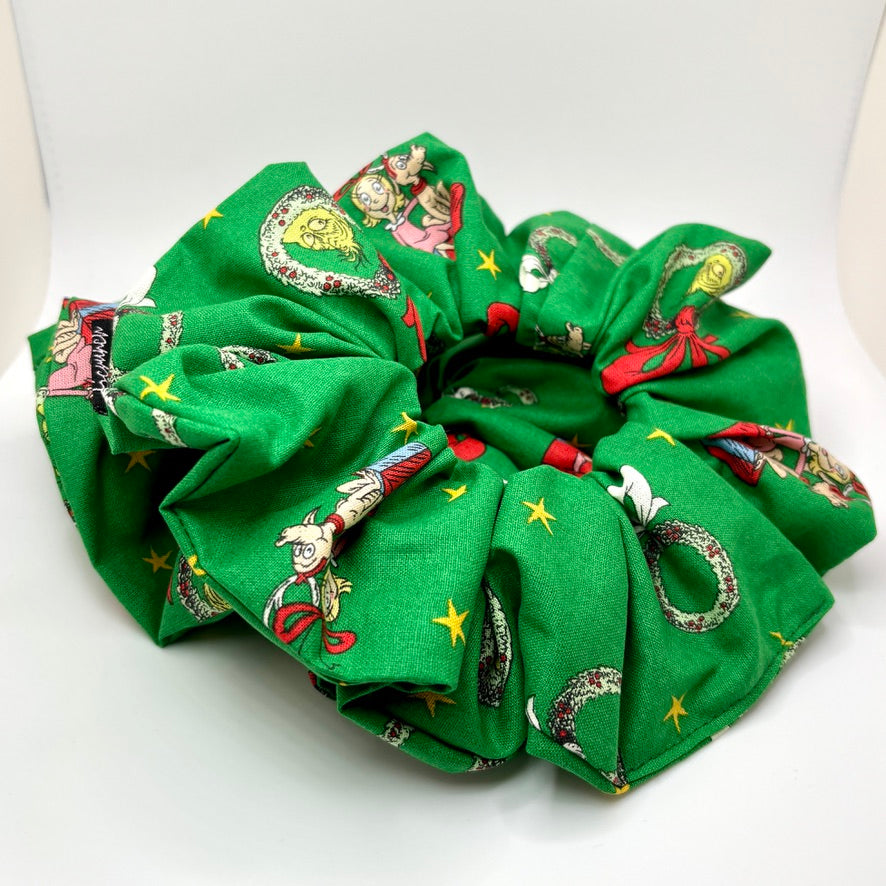 Green Grinch and Cindy Christmas Scrunchie