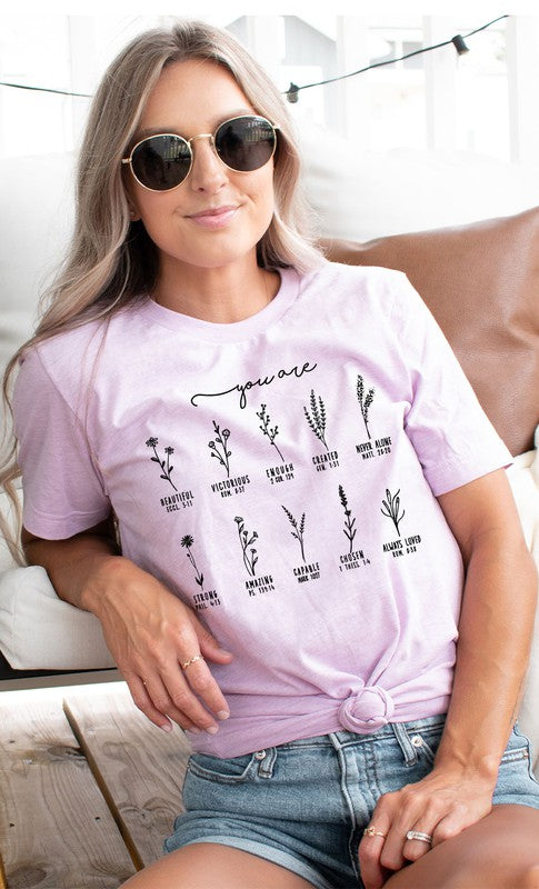 You Are Inspirational Floral Graphic Tee T-Shirt