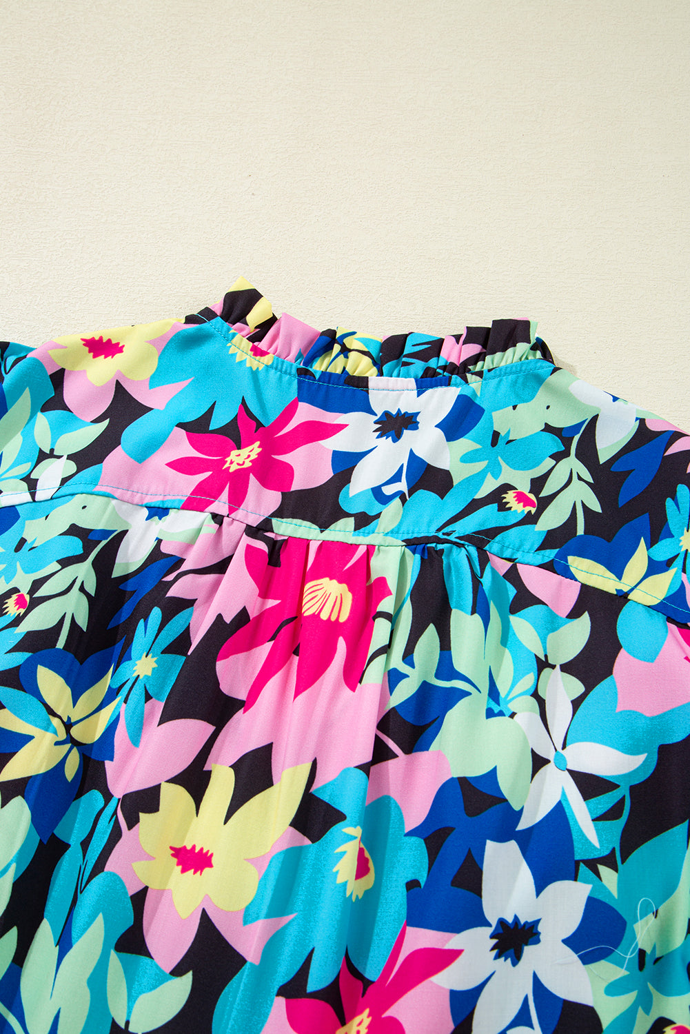 Dani Sleeve Tied Notched Blouse