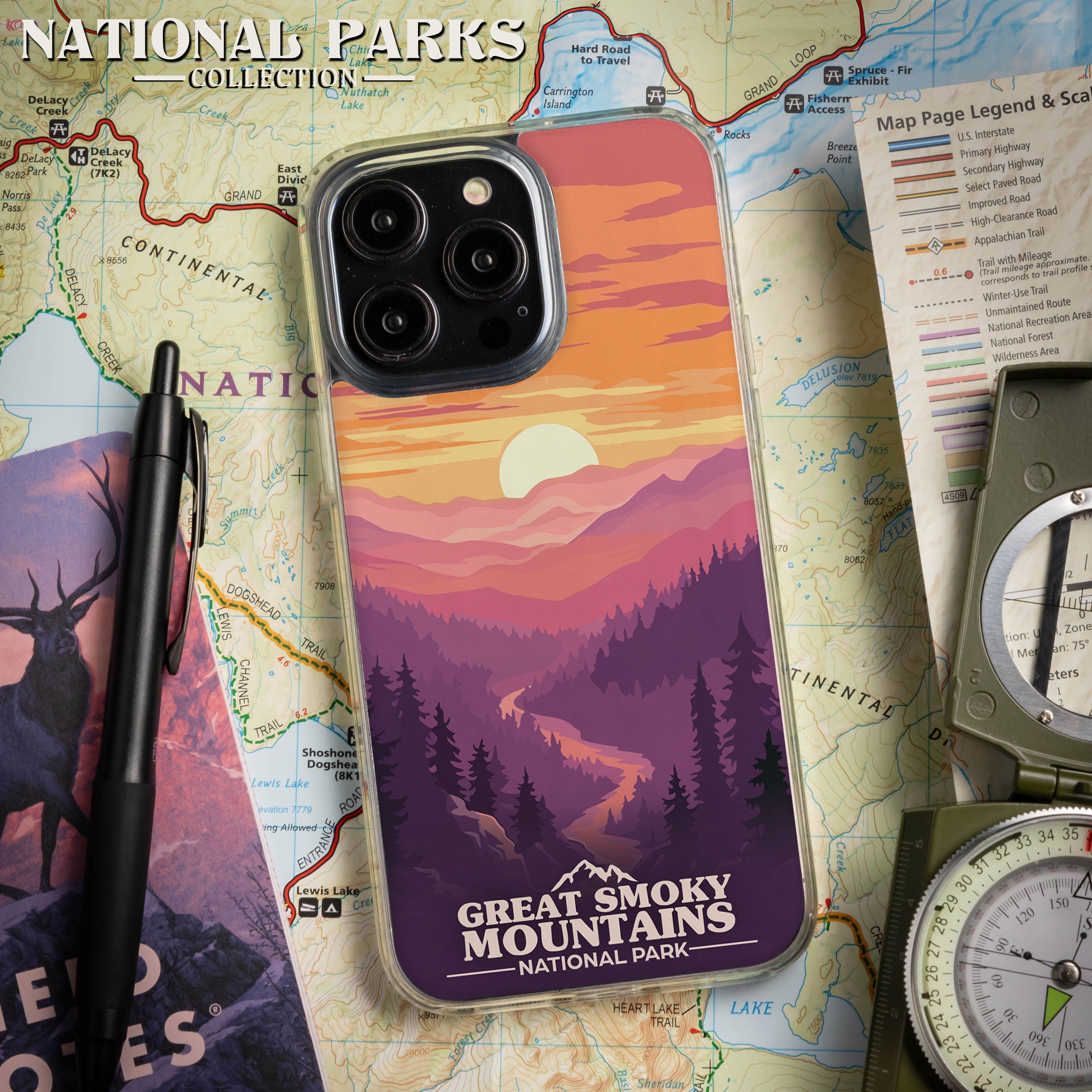 National Parks Great Smoky Mountains HD Apple iPhone 13 Series Mag-Safe Phone Case