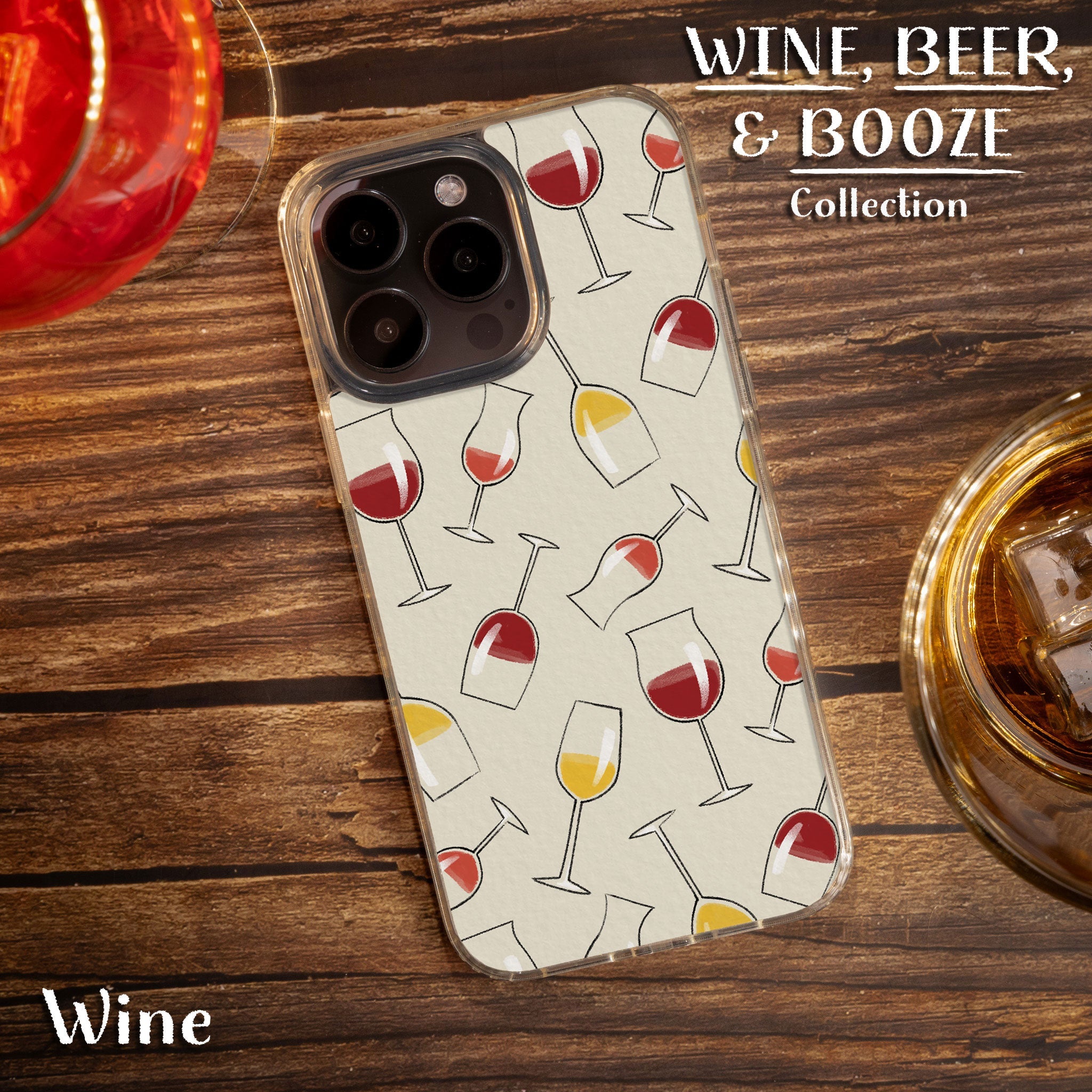 Wine, Beer, & Booze HD Apple iPhone 14 Series Mag-Safe Phone Case
