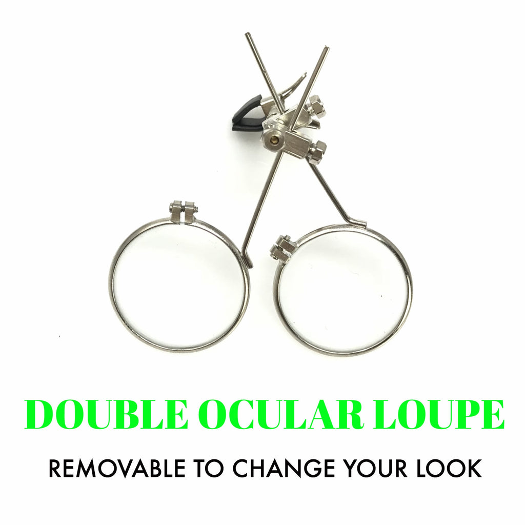 Steampunk Goggles with magnifying loupes green lenses