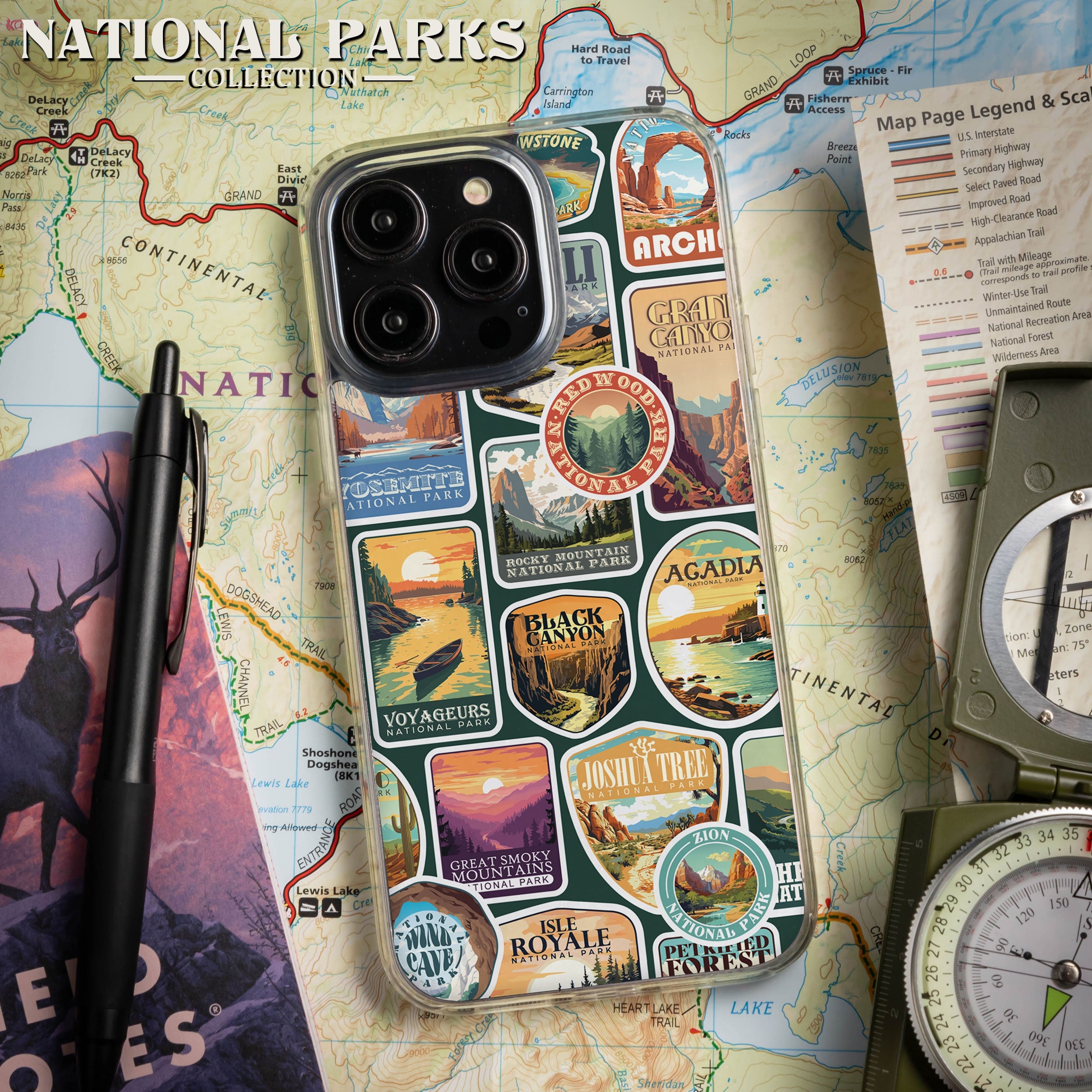 National Parks Stickers HD Apple iPhone 11 Series Phone Case