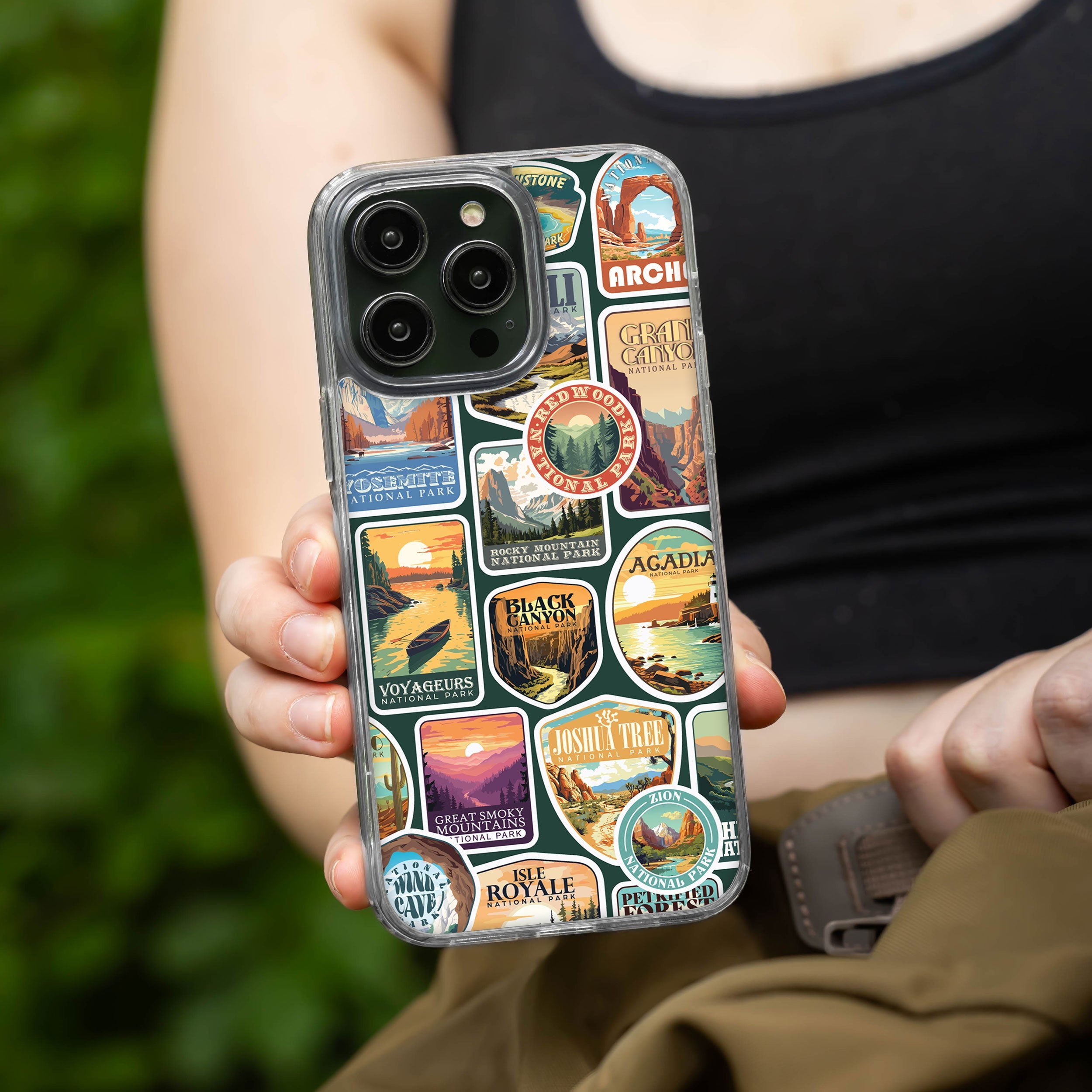 National Parks Stickers HD Apple iPhone 15 Series Mag-Safe Phone Case