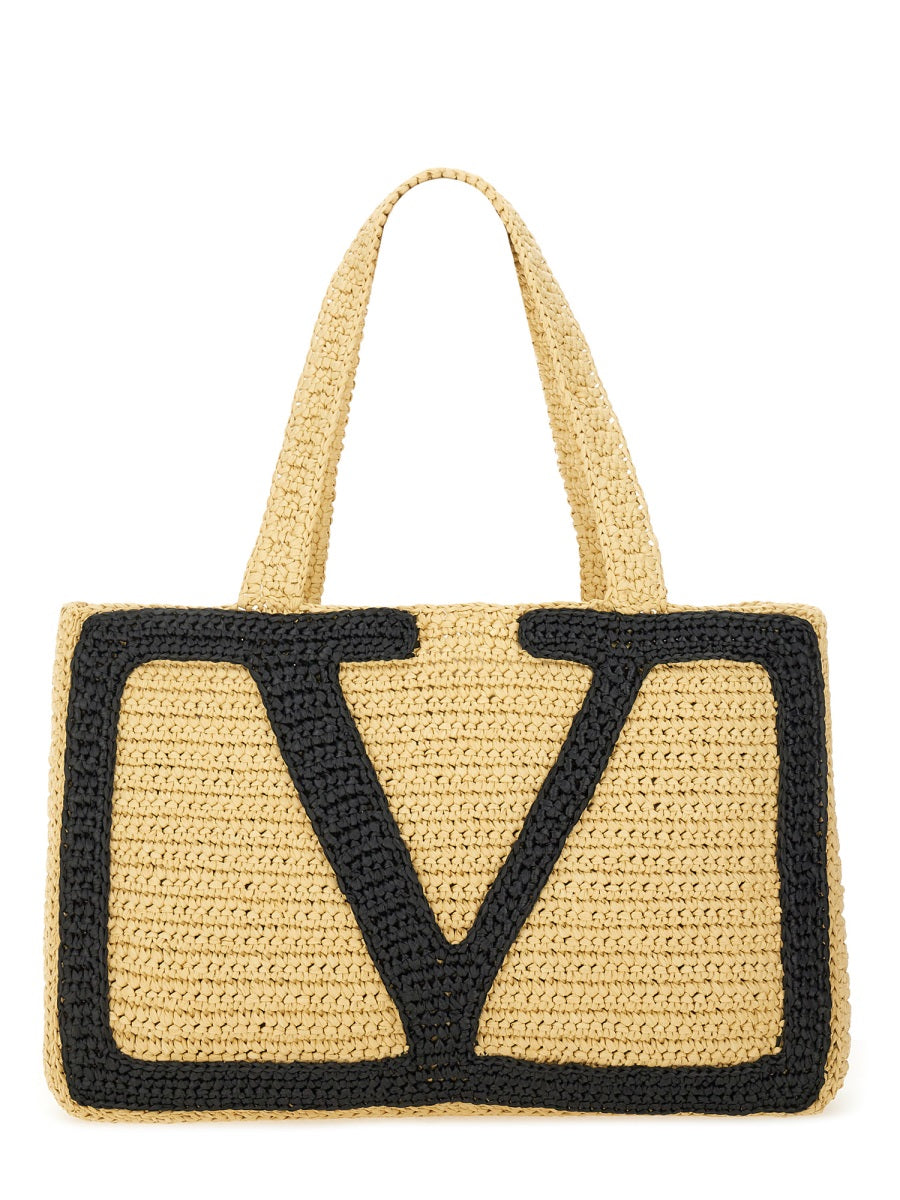 Valentino Garavani Women "Viva Superstar" Large Raffia Shopping Bag
