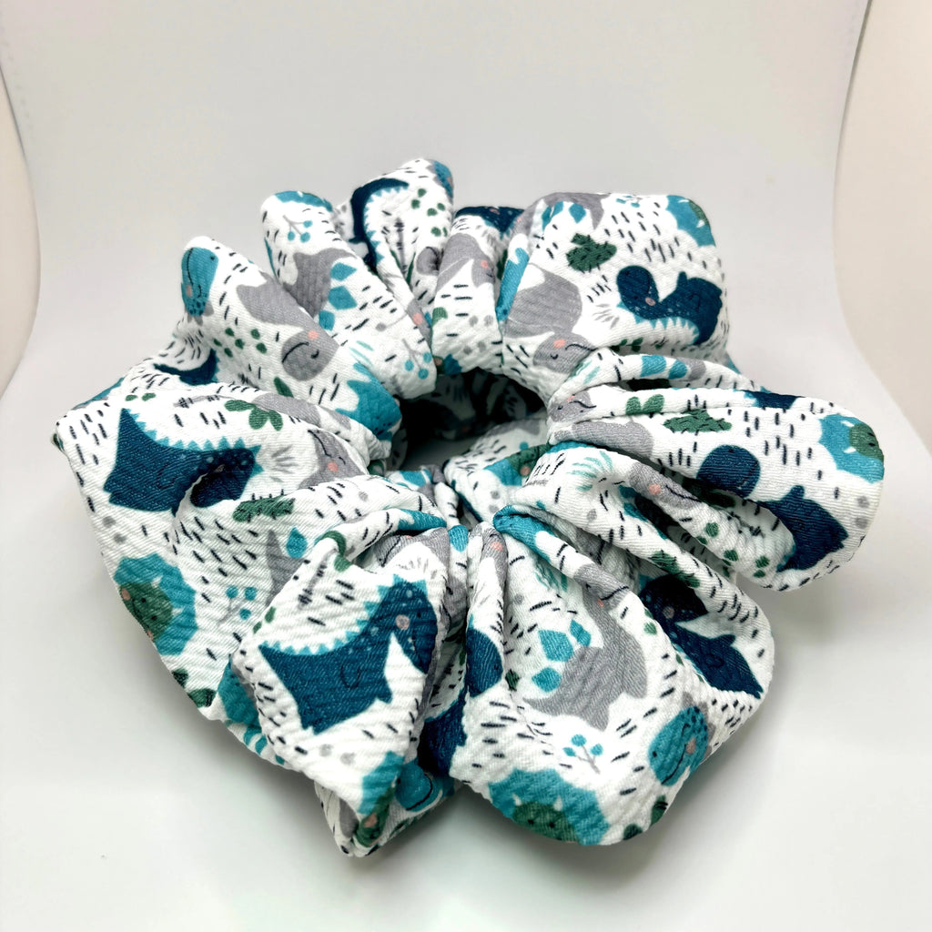 Blue Dino Bullet Scrunchie