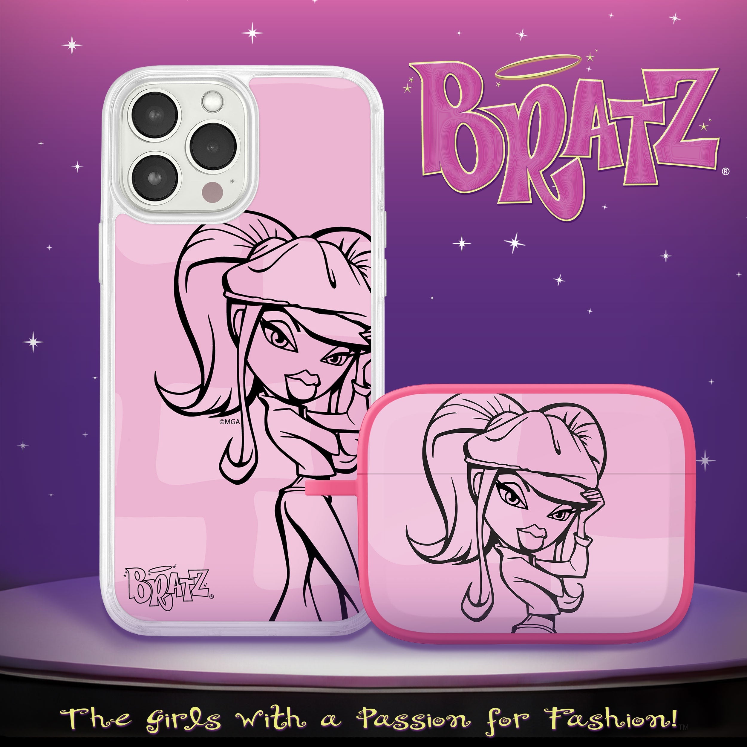 Bratz® Passion For Fashion HD Apple iPhone 15 Mag-Safe Phone Case and AirPods Pro Combo Package
