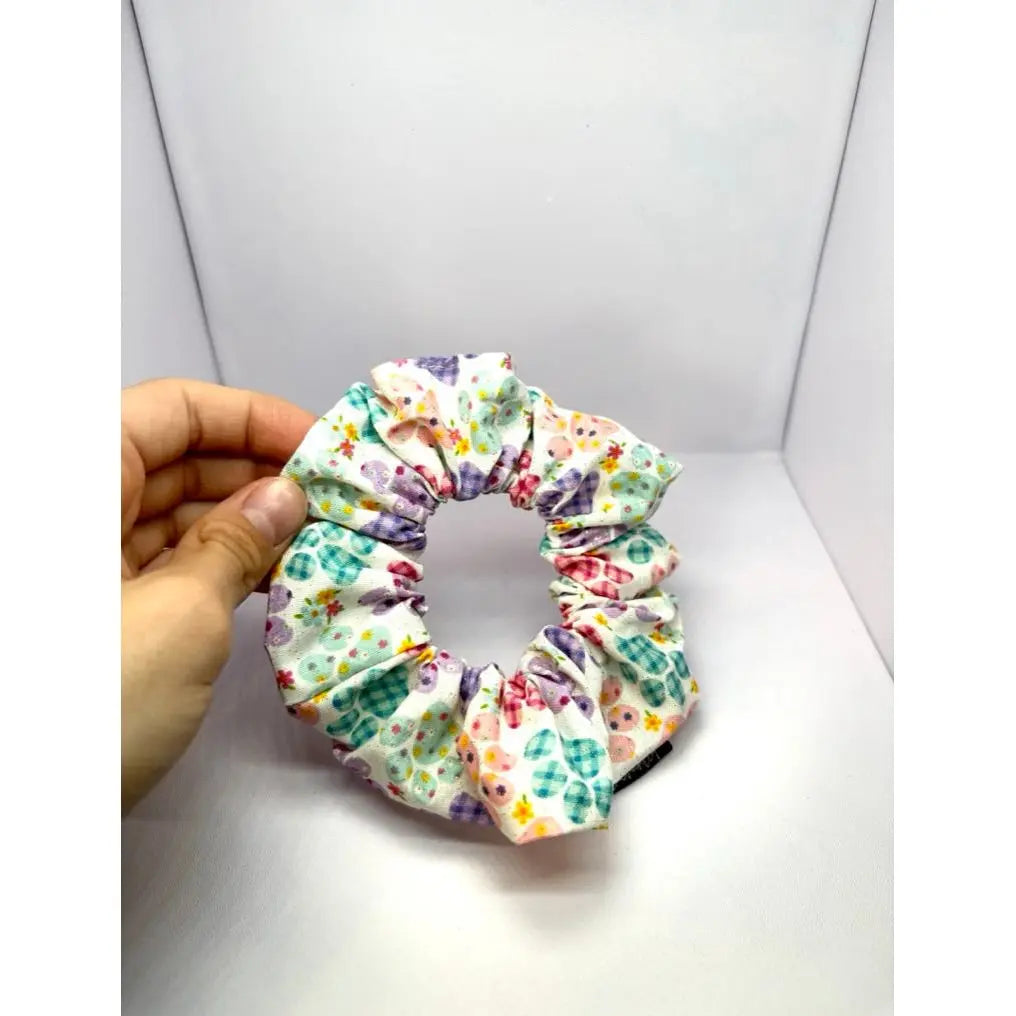 Mini Pastel Paw Prints Spring Scrunchie