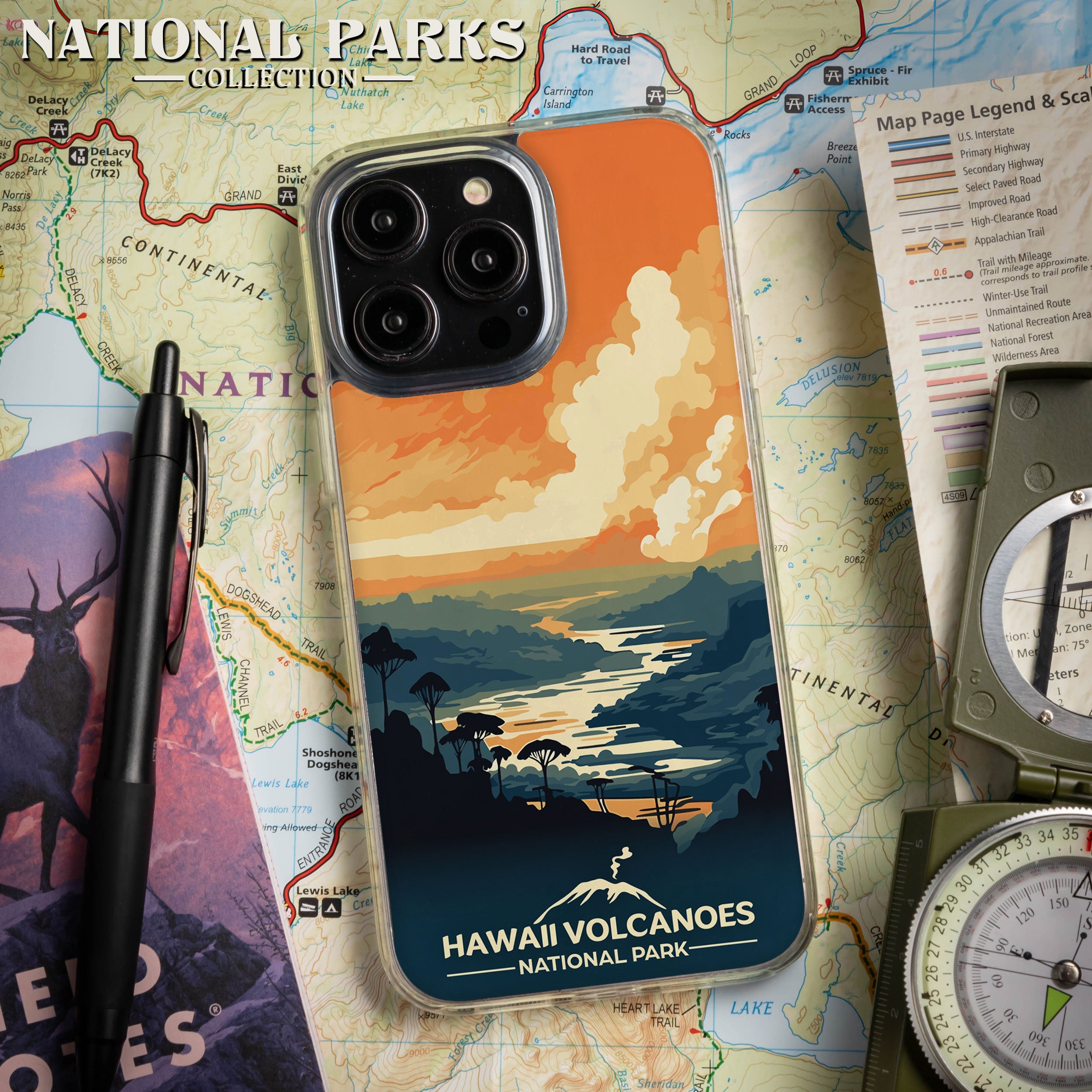 National Parks Hawaii Volcanoes HD Apple iPhone 14 Series Mag-Safe Phone Case