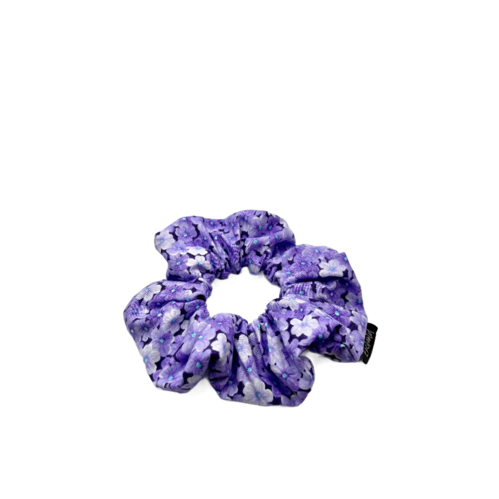 Mini Purple Flowers Spring Scrunchie