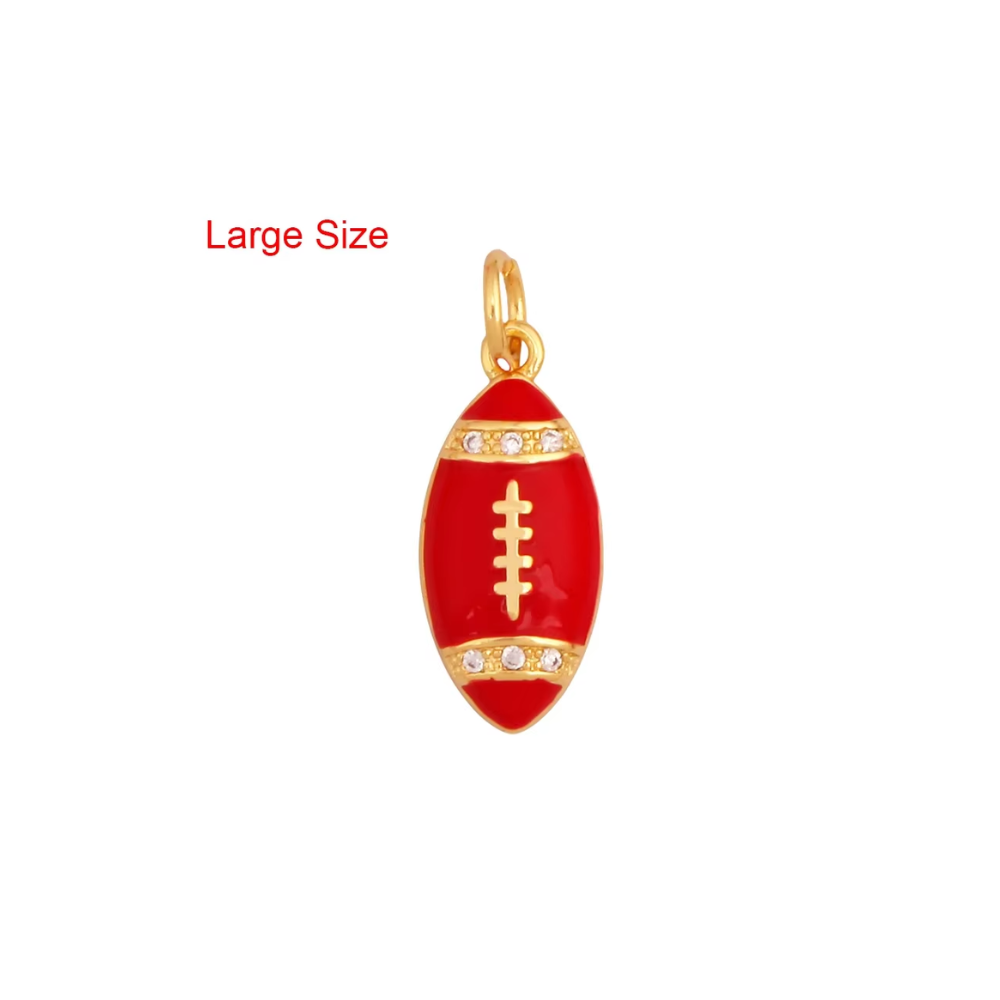 Game Day Football Charms - Gold Plated Enamel