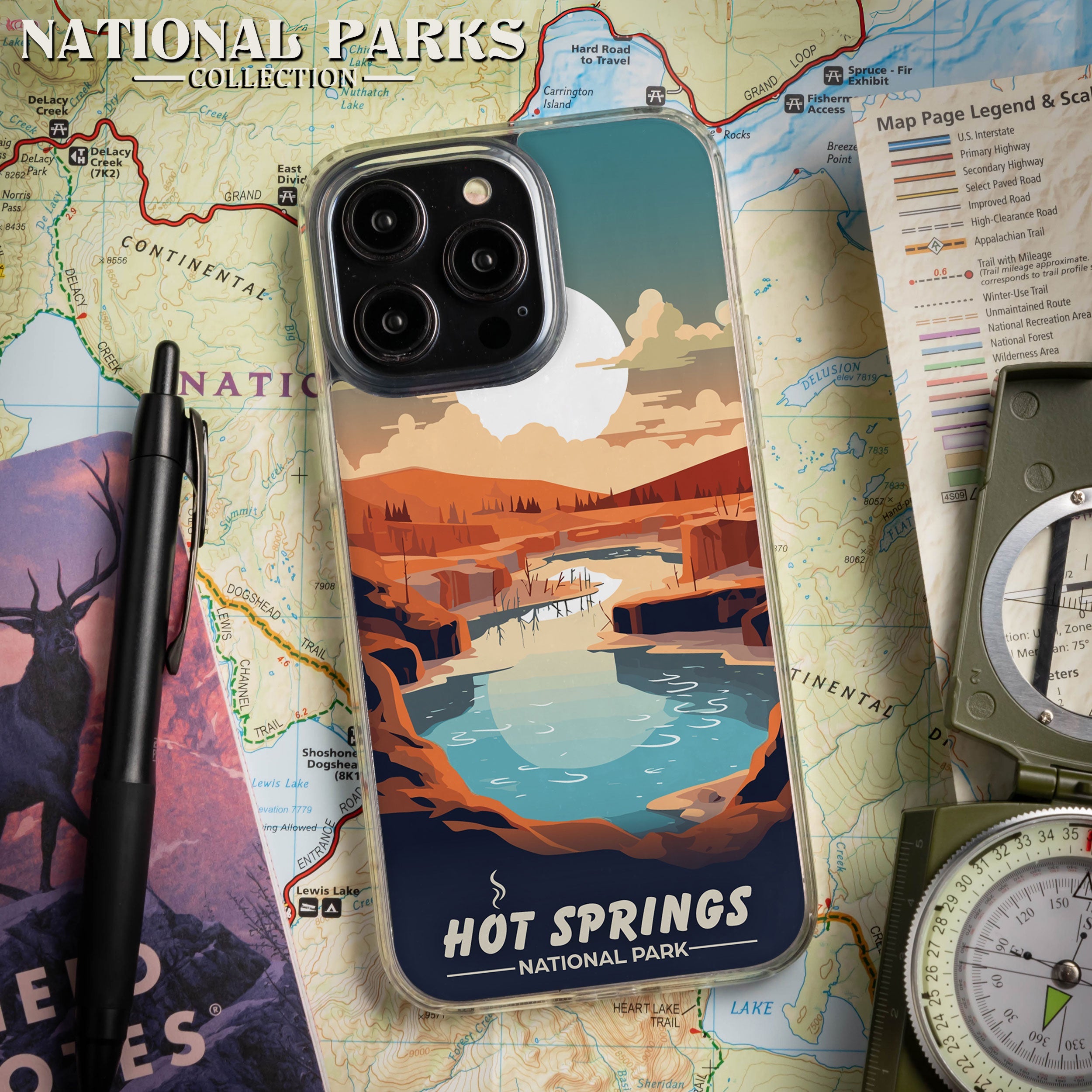 National Parks Hot Springs HD Apple iPhone 11 Series Phone Case