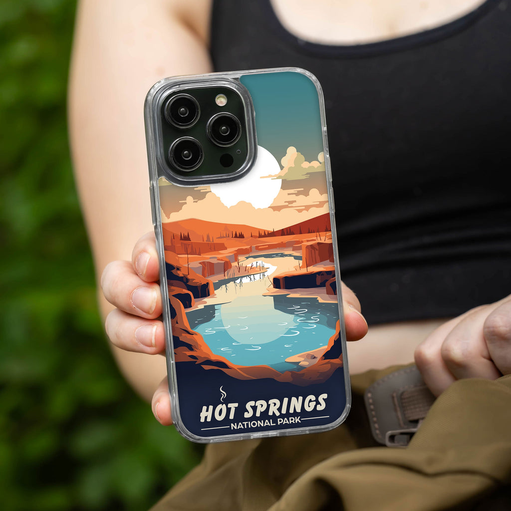 National Parks Hot Springs HD Apple iPhone 14 Series Mag-Safe Phone Case