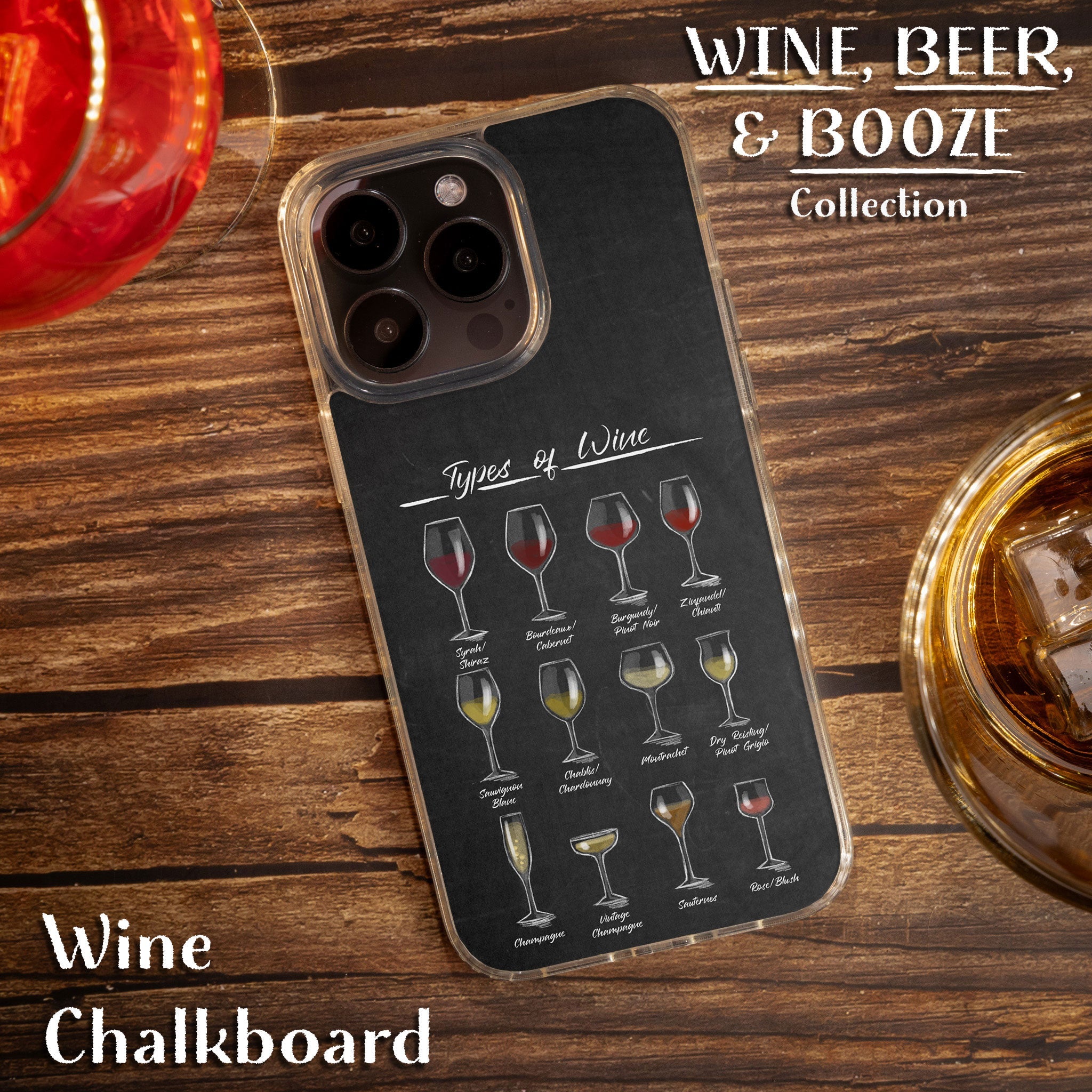 Wine, Beer, & Booze HD Apple iPhone 15 Series Mag-Safe Phone Case