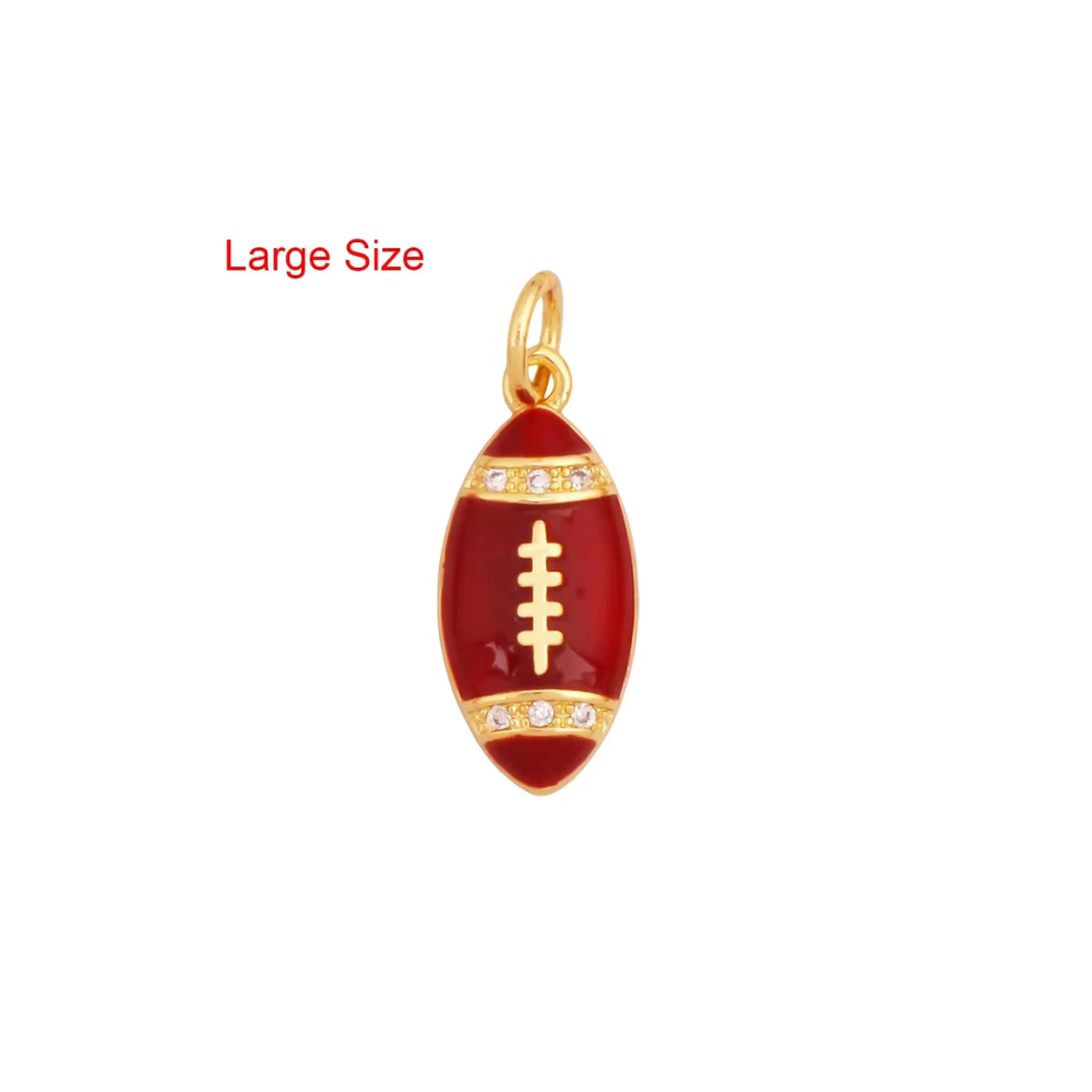 Game Day Football Charms - Gold Plated Enamel