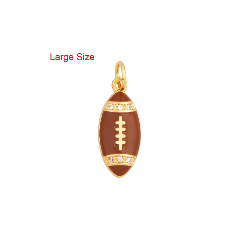 Game Day Football Charms - Gold Plated Enamel