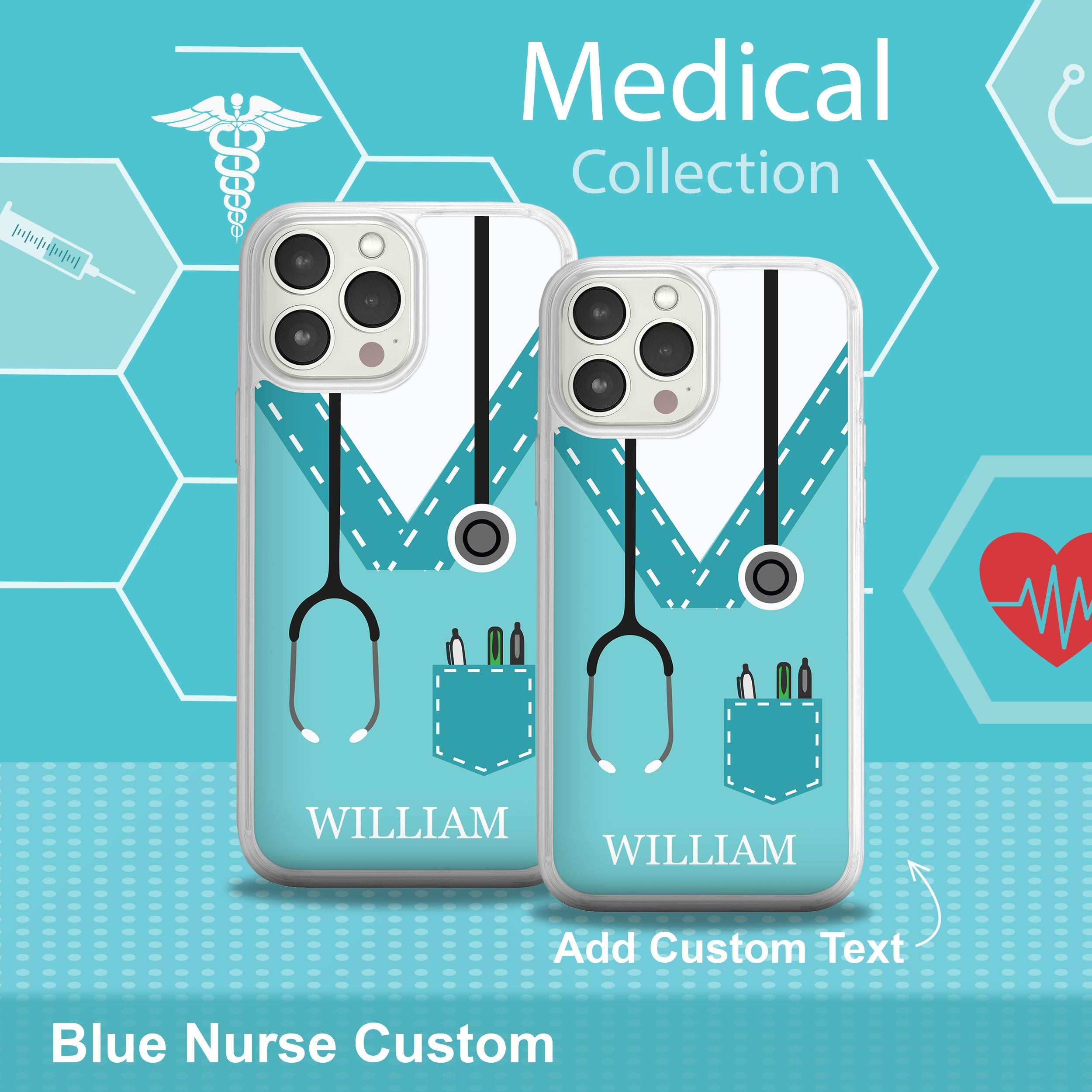 Nurse HD Custom Name Apple iPhone 12 Series Mag-Safe Phone Case