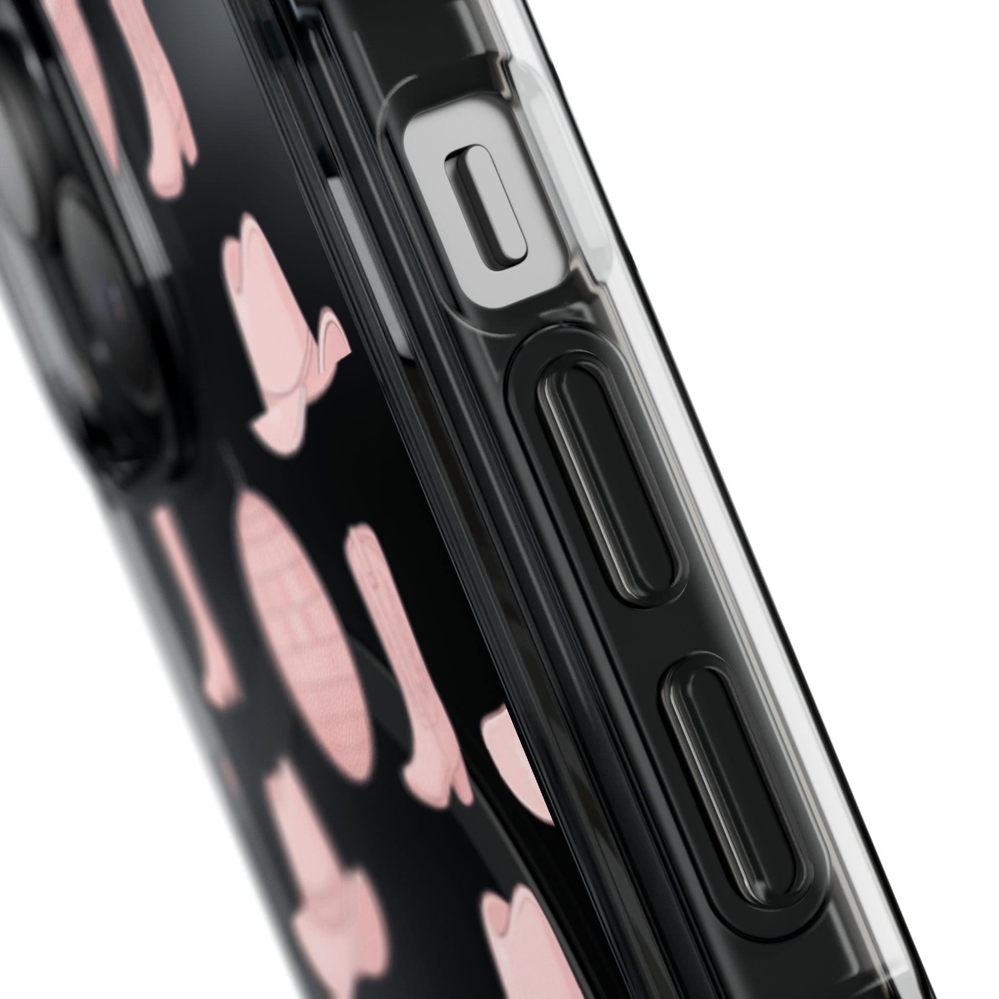 Clear Magnetic Phone Case — Pink Disco Hat & Boot Pattern