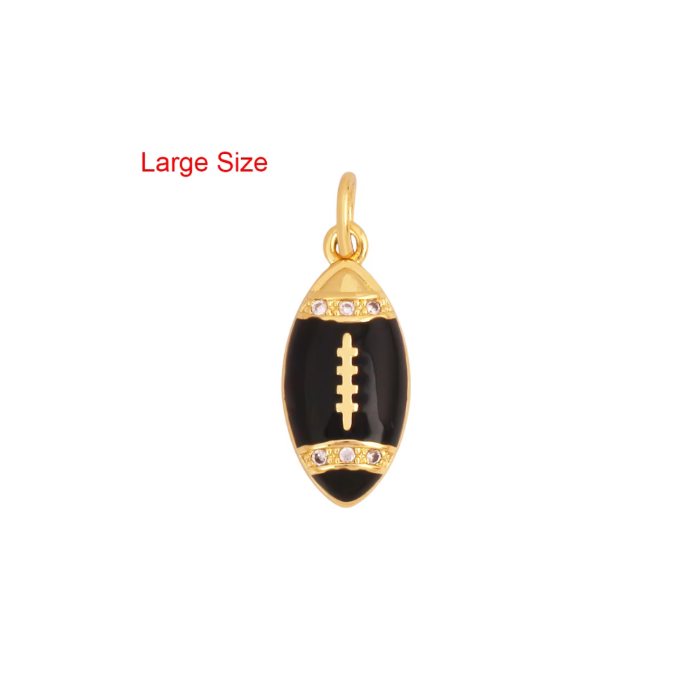 Game Day Football Charms - Gold Plated Enamel