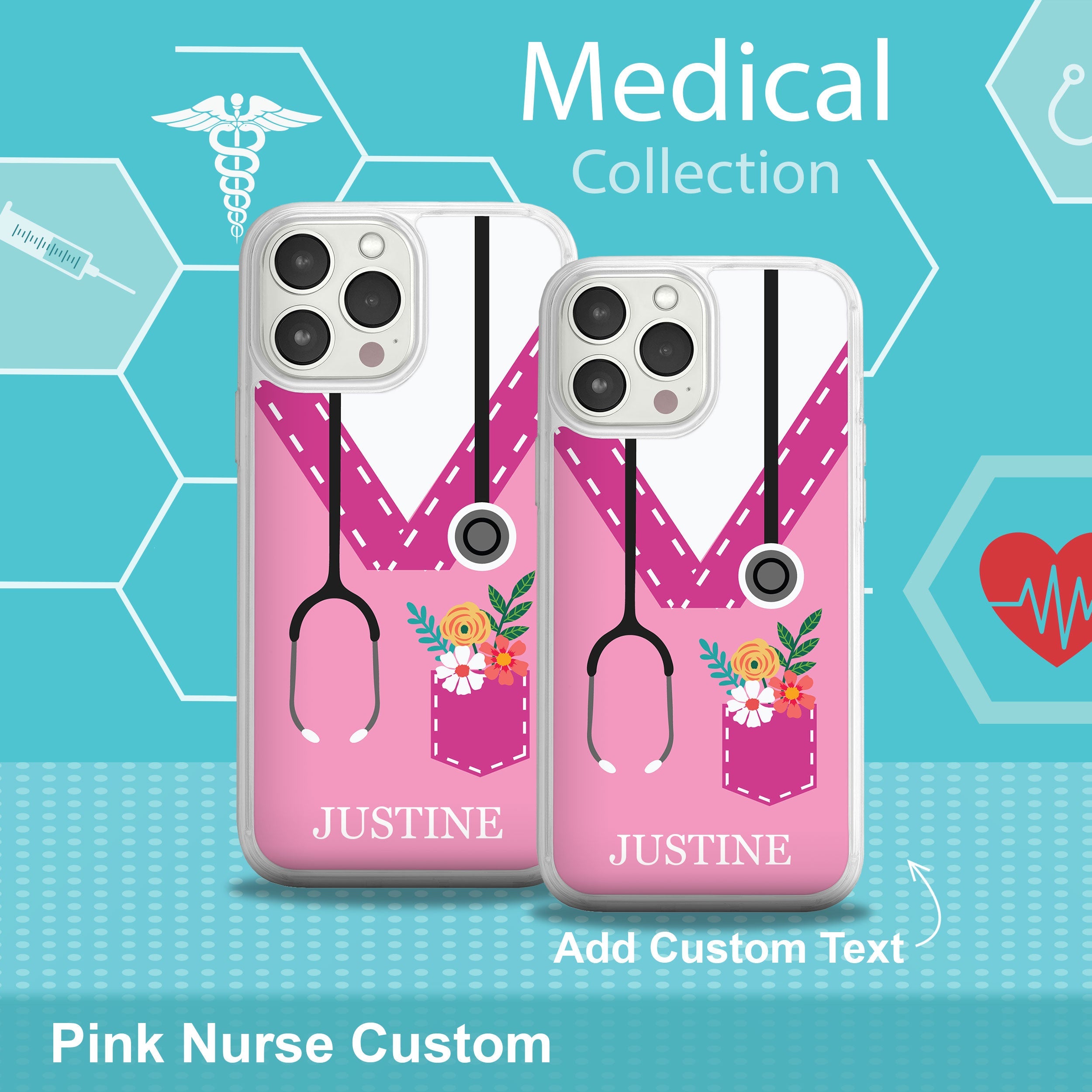 Nurse HD Custom Name Apple iPhone 13 Series Mag-Safe Phone Case