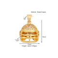 Game Ready Football Helmet Charm - Gold Plated Brass