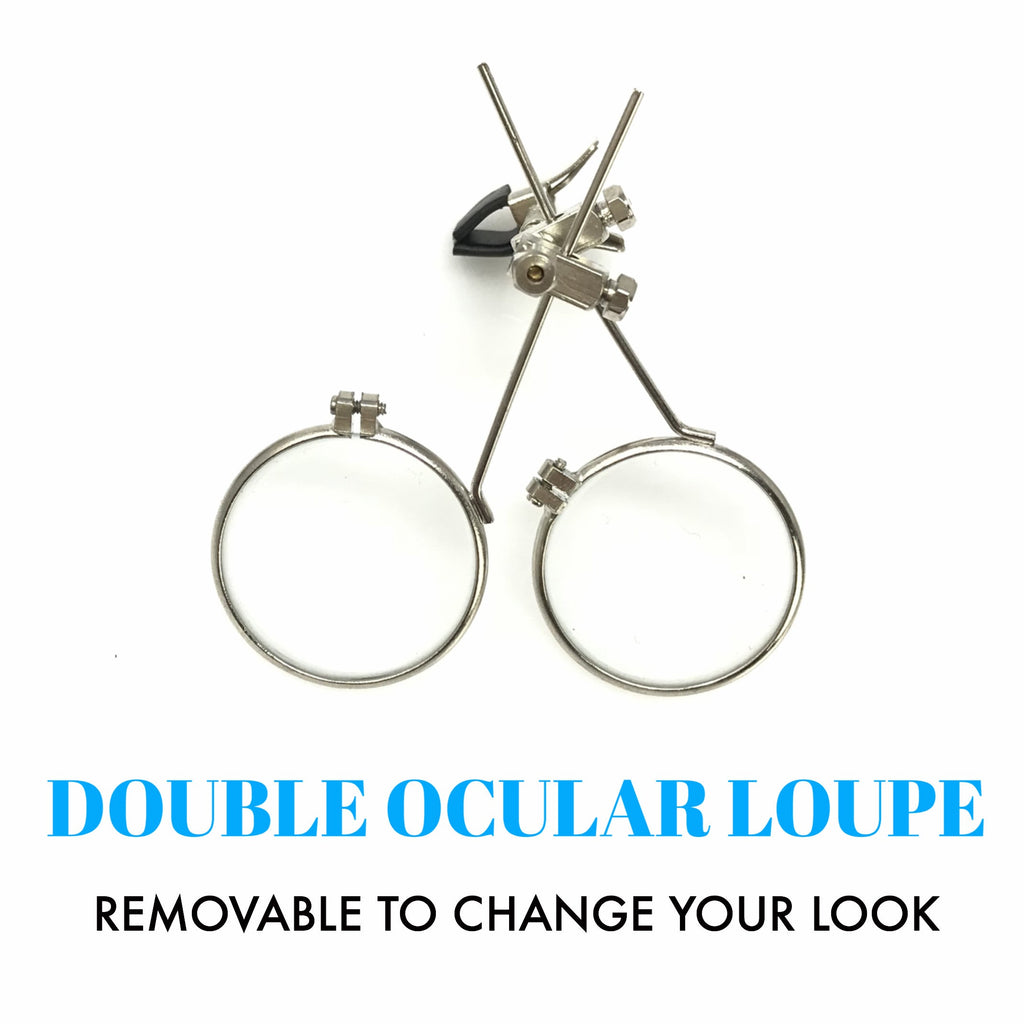 Steampunk Goggles with magnifying loupes light blue lenses