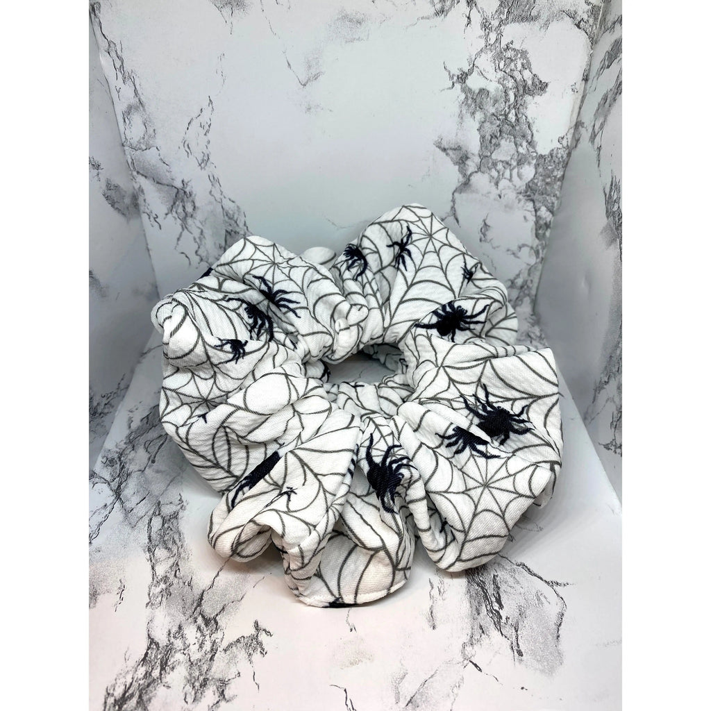 White Spiderweb Halloween Bullet Scrunchie