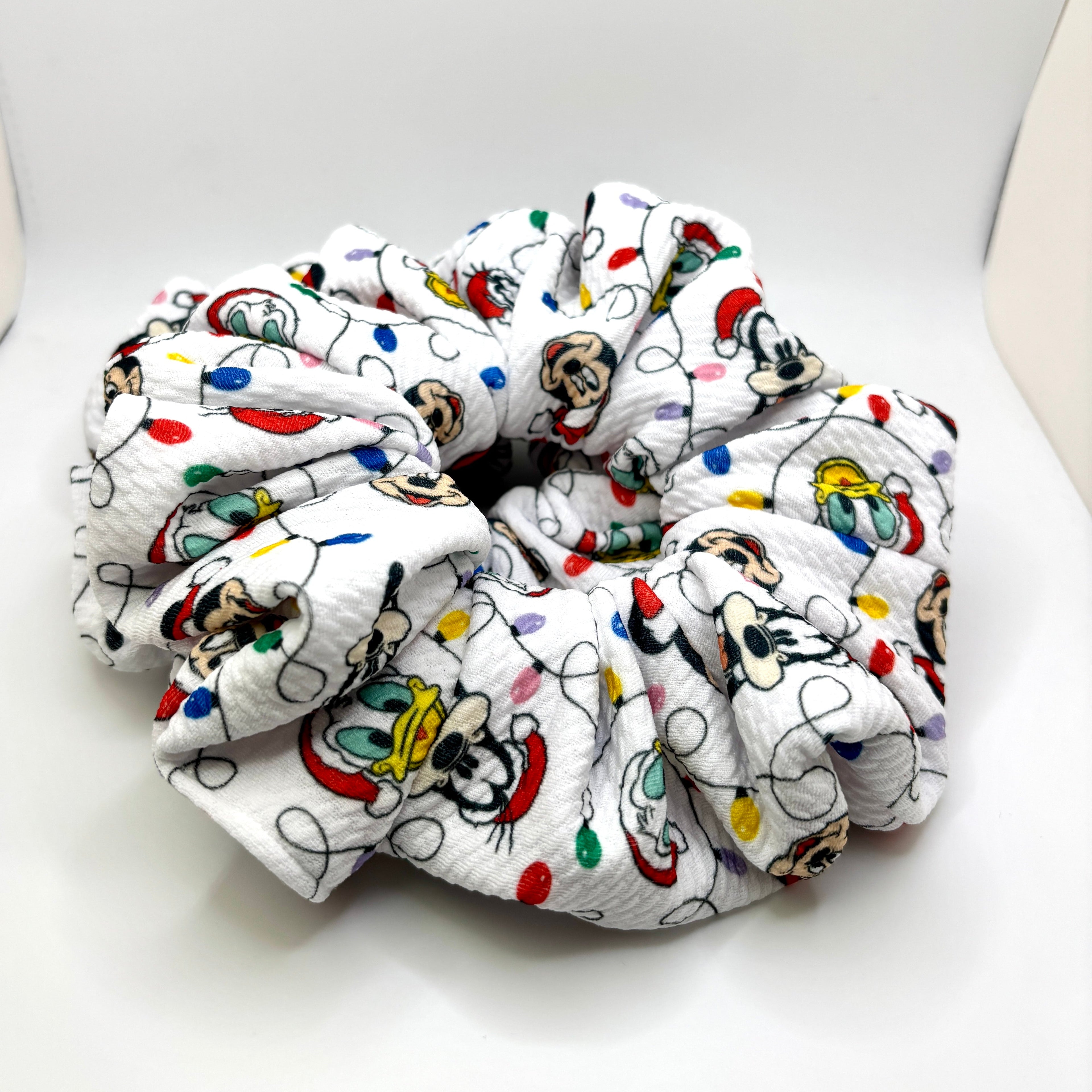 White Christmas Lights Mickey Bullet Scrunchie
