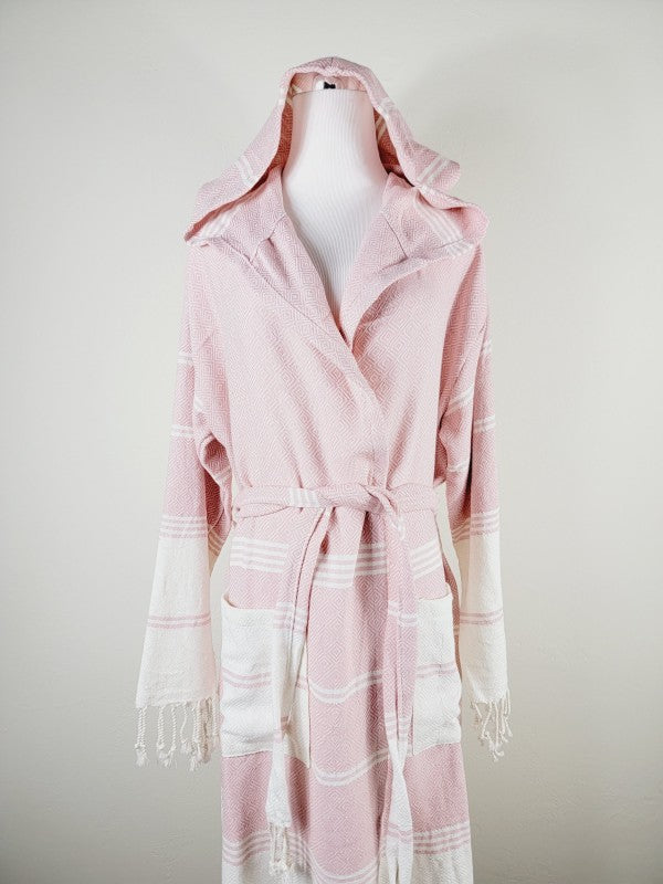 Unisex Robe, Beach or spa Robe with pockets - Pink
