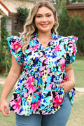Dani Sleeve Tied Notched Blouse
