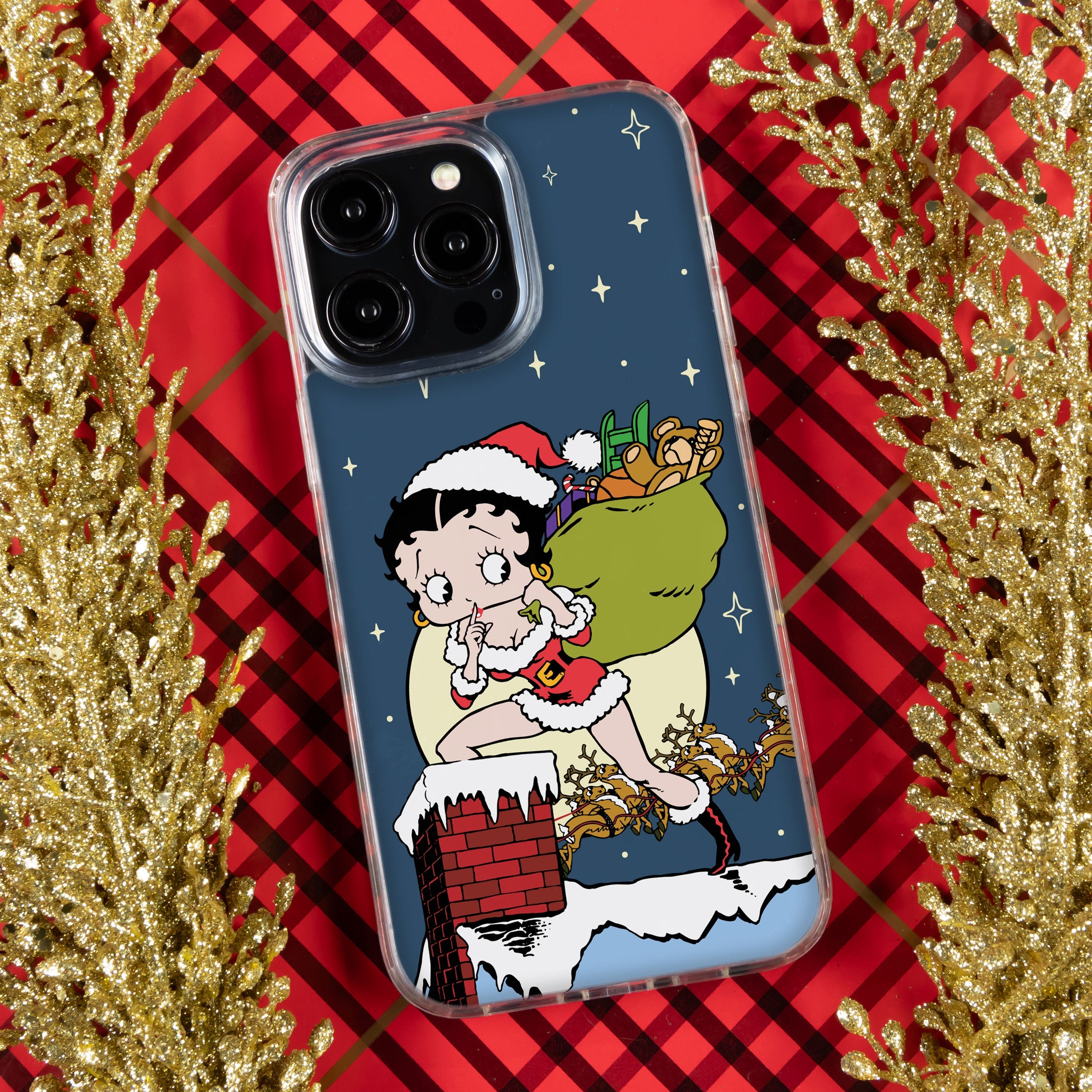 Betty Boop Happy Holidays HD Apple iPhone 13 Series Mag-Safe Phone Case