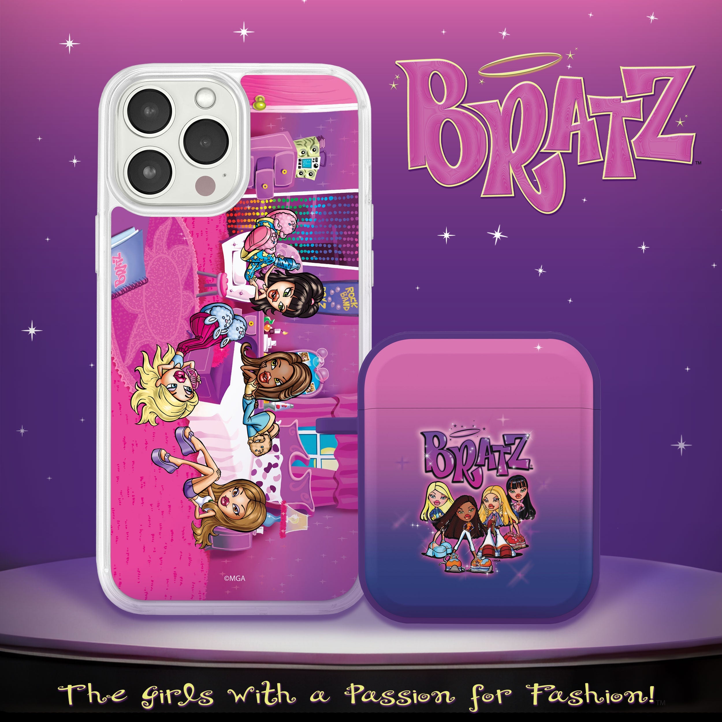 Bratz® Classic HD Apple iPhone 12 Mag-Safe Phone Case and AirPods All Gen 1 & 2 Combo Package