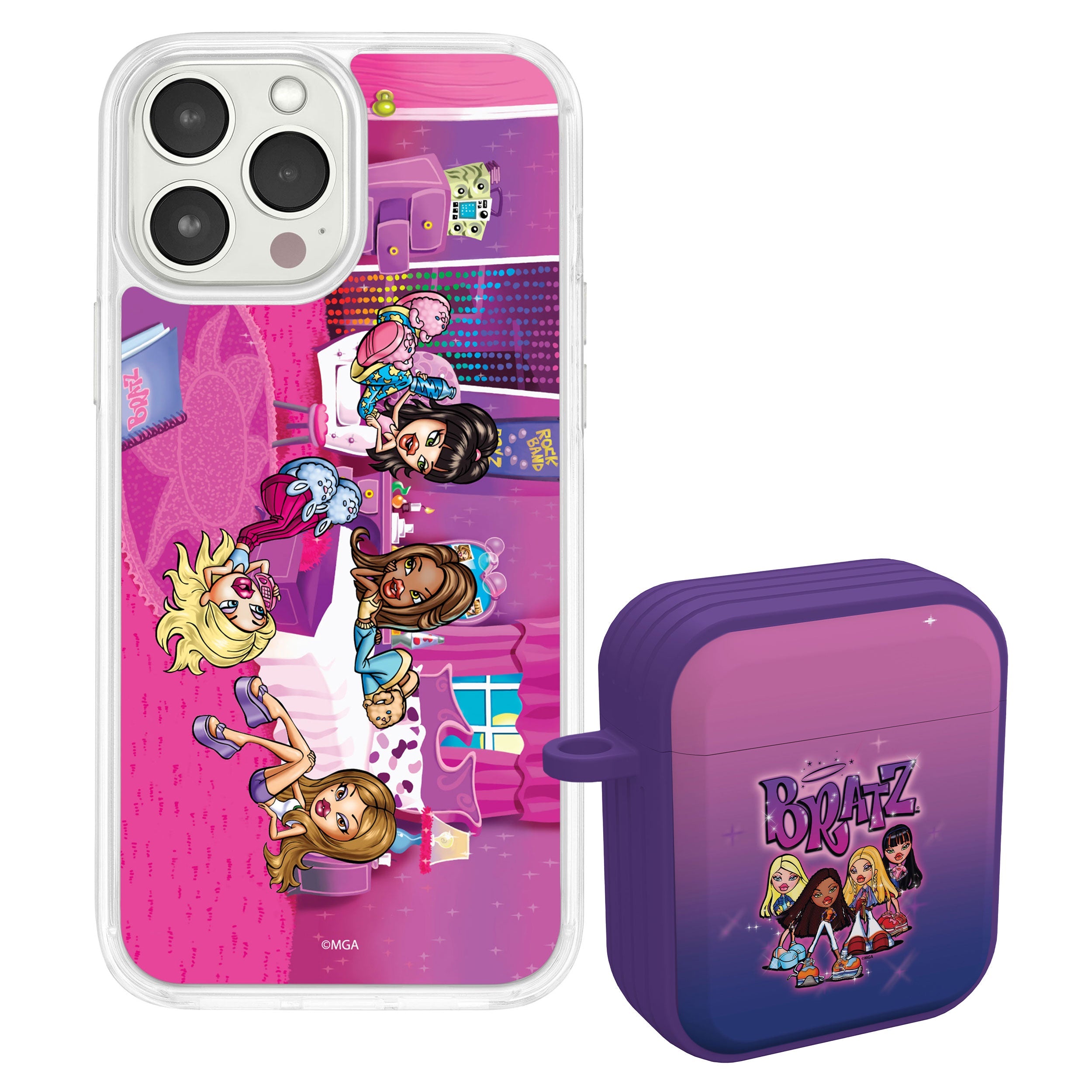 Bratz® Classic HD Apple iPhone 14 Mag-Safe Phone Case and AirPods Gen 1 & 2 Combo Package