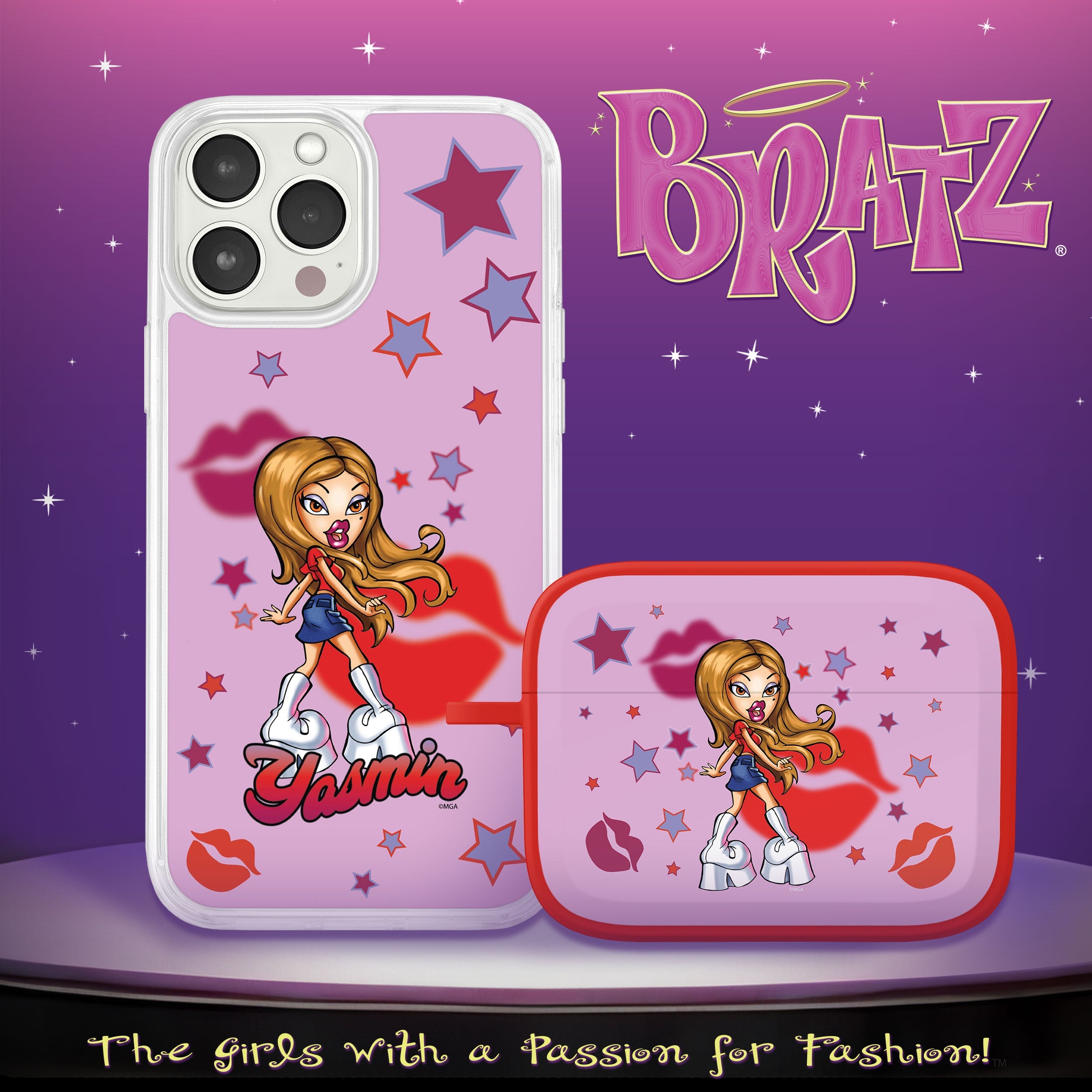 Bratz® Passion For Fashion HD Apple iPhone 15 Mag-Safe Phone Case and AirPods Pro Combo Package