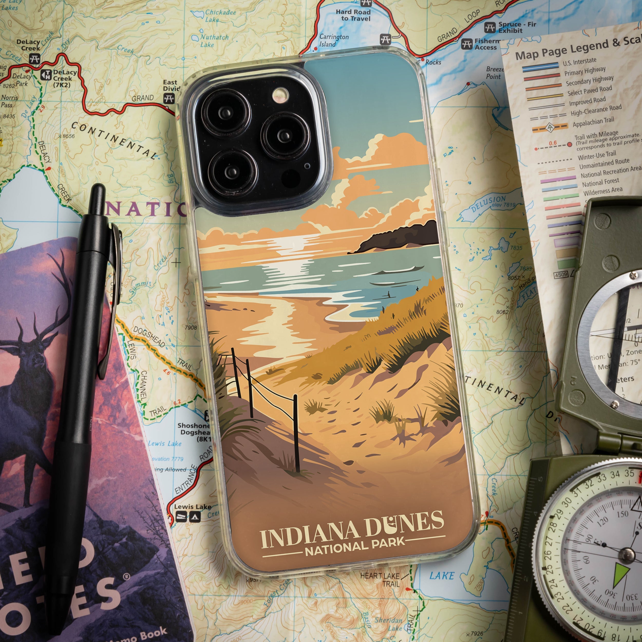 National Parks Indiana Dunes HD Apple iPhone 14 Series Mag-Safe Phone Case