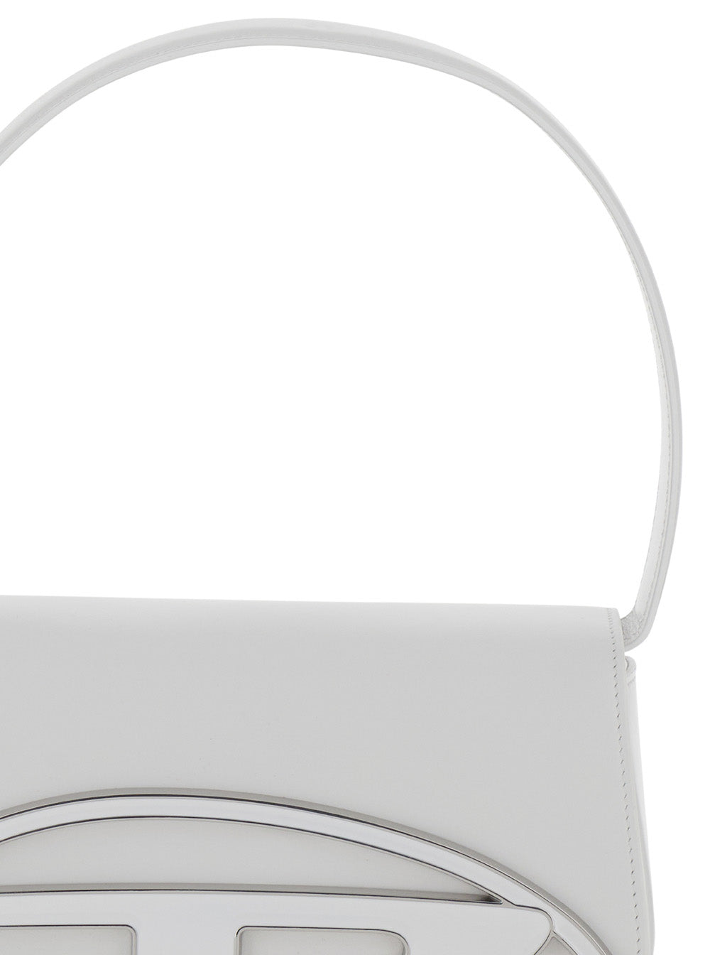 Diesel Women Shoulder Bag '1Dr' With Oval D Patch In White Leather For Women