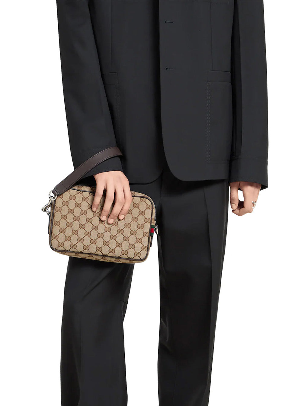 Gucci Men Gg All-Over Ecoleather Crossbody Bag For Men