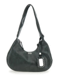 Ganni Women 'Bou' Black Medium Shoulder Bag With Single Shoulder Strap And Tonal Logo Plaque On The Front In Leather Woman