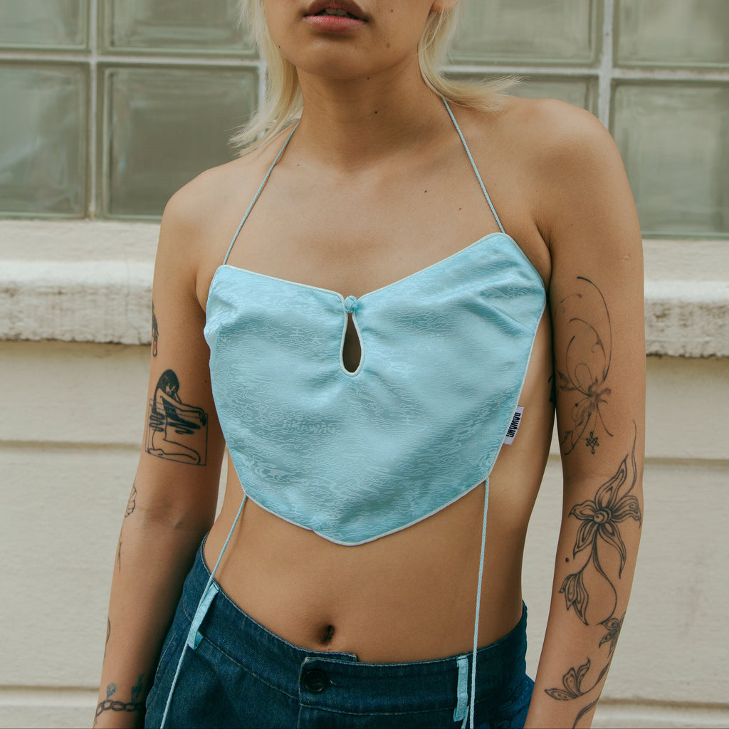 Dong Cropped Reversible Apron Top Elixir Blue