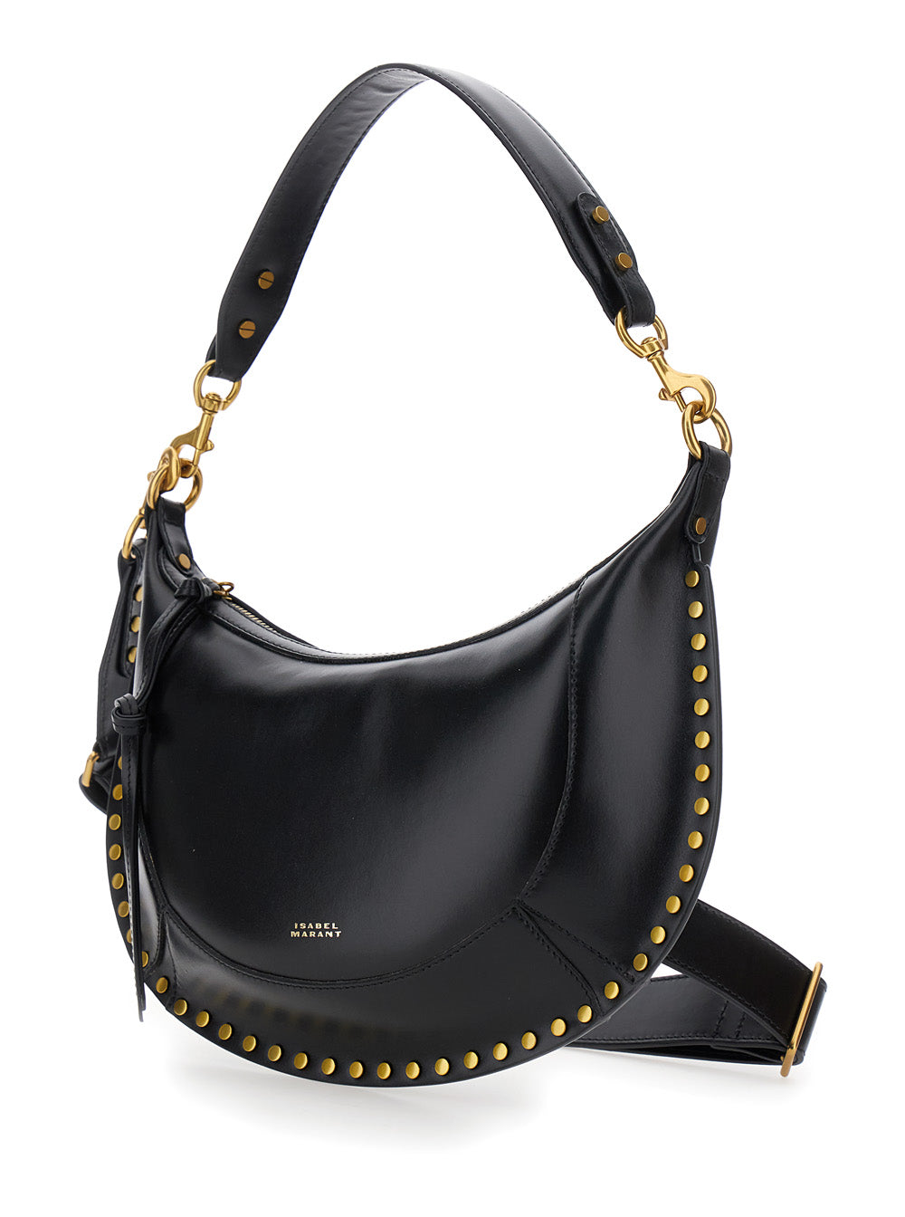 Isabel Marant Women Shoulder Bag 'Naoko' With Removable Strap And Logo Lettering Imprinted On The Front In Black Leather For Women