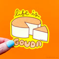 Cheese Lover Vinyl Sticker "Life is Gouda"