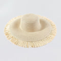 Big sun hat with fringe trim