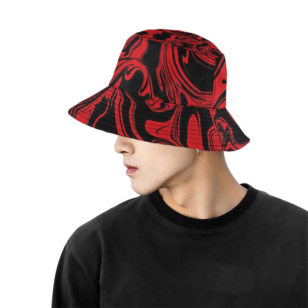 Red and Black Slime Oil Spill Bucket Hat