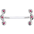 Invisible Bioplast Pink Gem Sterling Twist Nipple Shield
